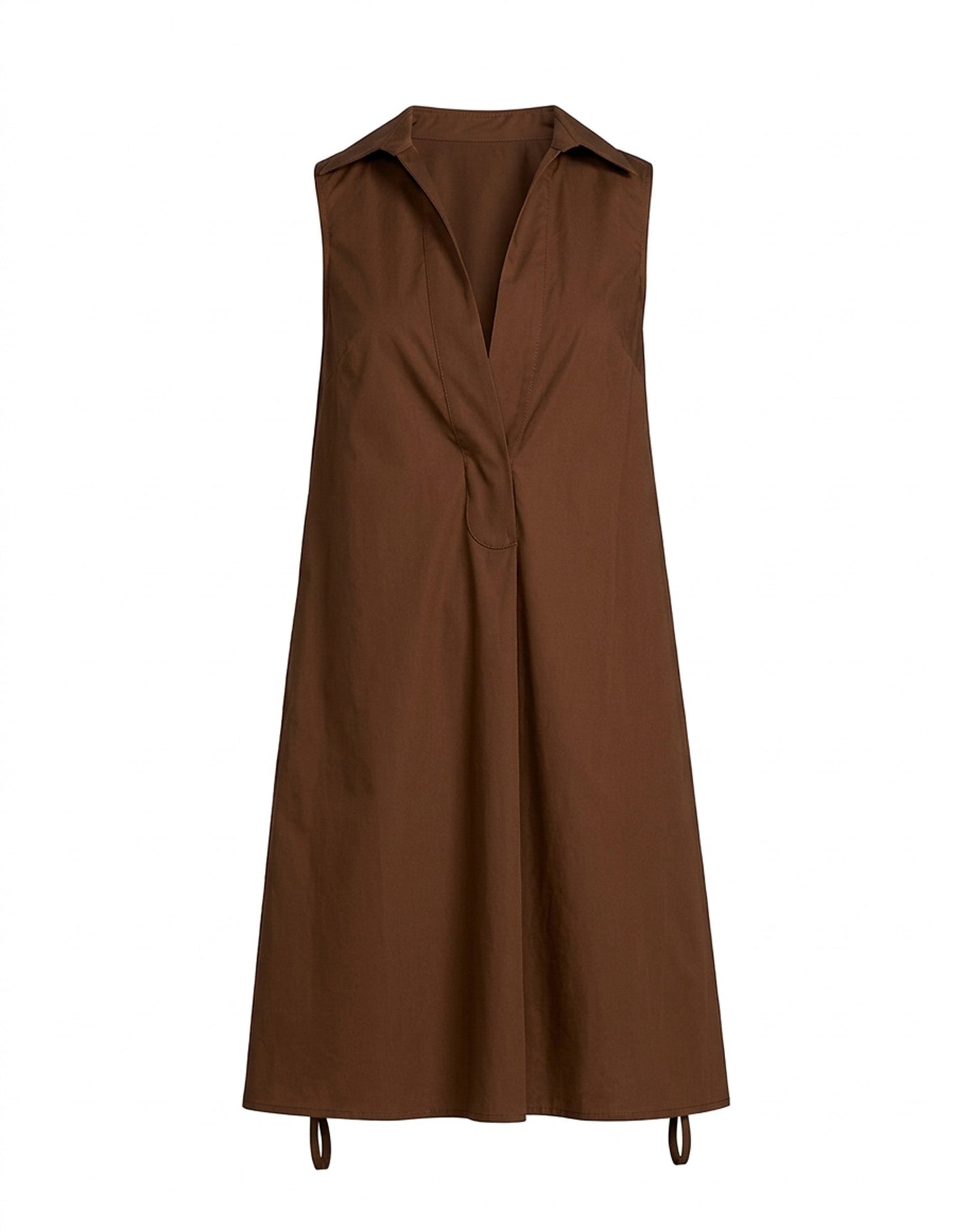 DOUUOD Abito Polo A-Line in Popeline di Cotone Fondente