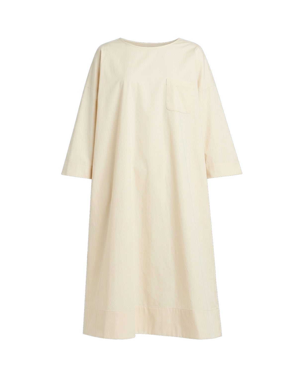 DOUUOD Abito Sack Loose Popeline di Cotone Talco