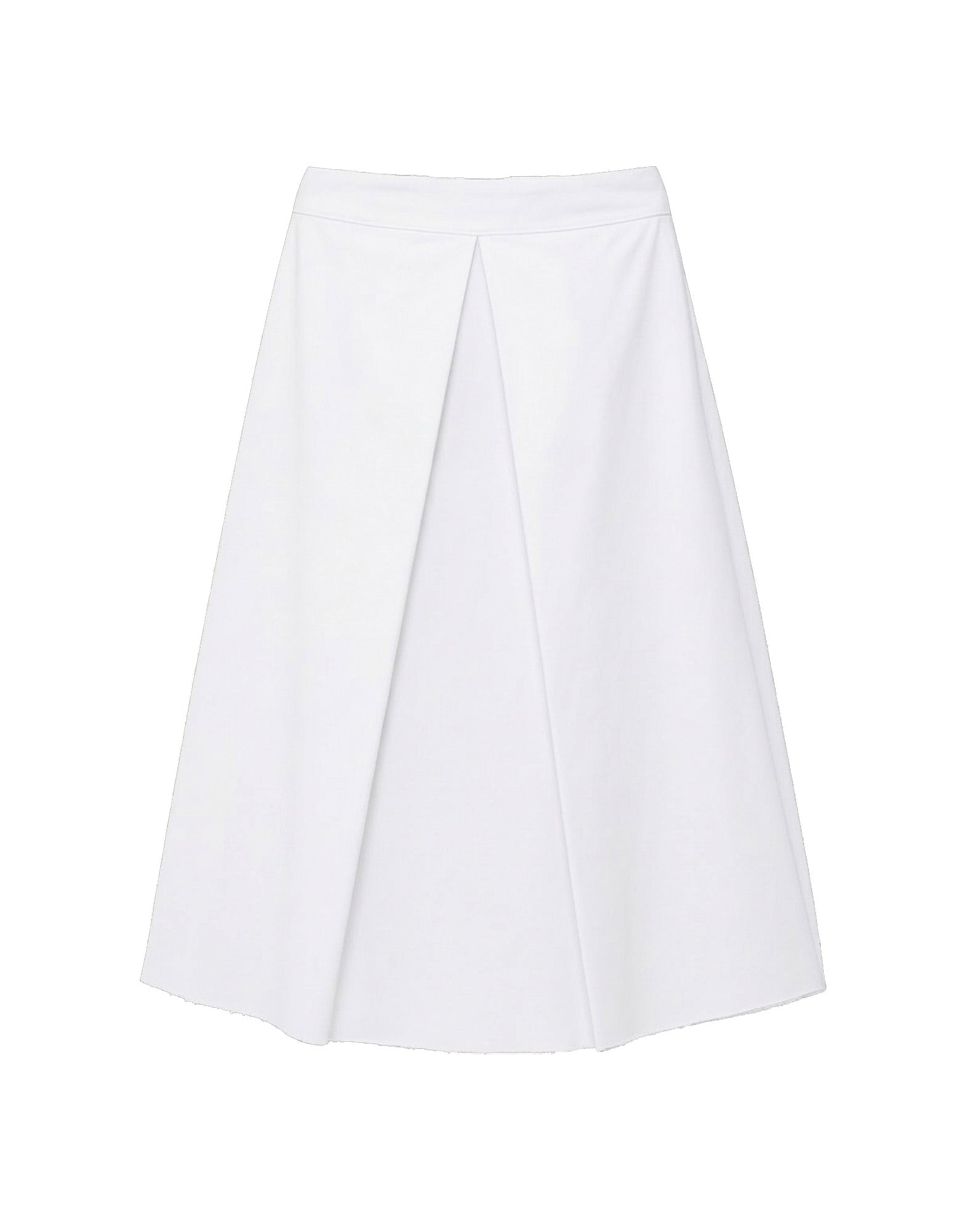 DOUUOD Gonna Midi a Pieghe in Popeline di Cotone Off White