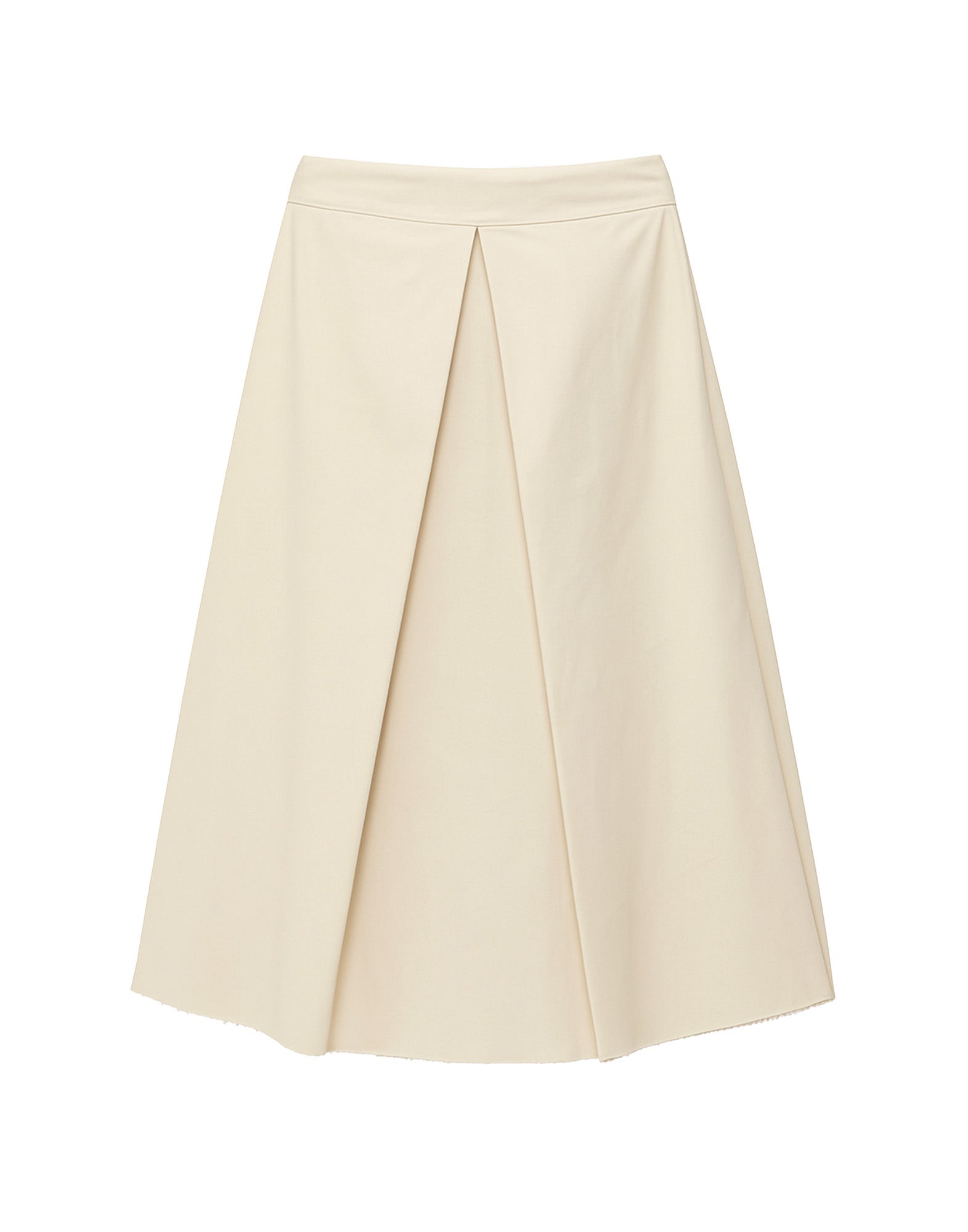 DOUUOD Gonna Midi a Pieghe in Popeline di Cotone Talco