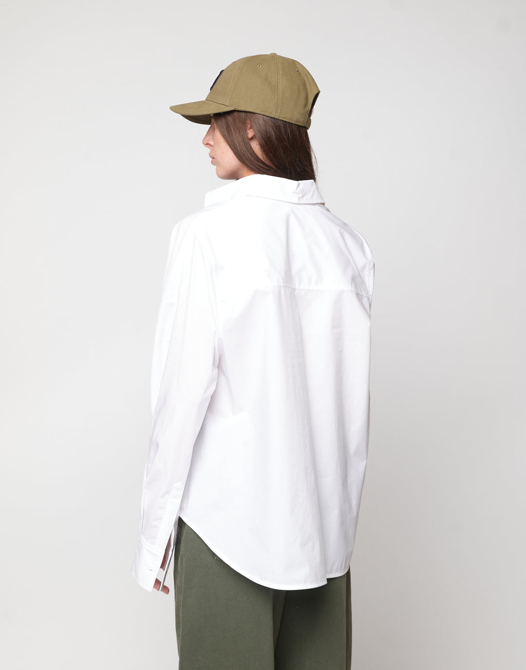 DOUUOD Camicia Over in Popeline di Cotone Off White