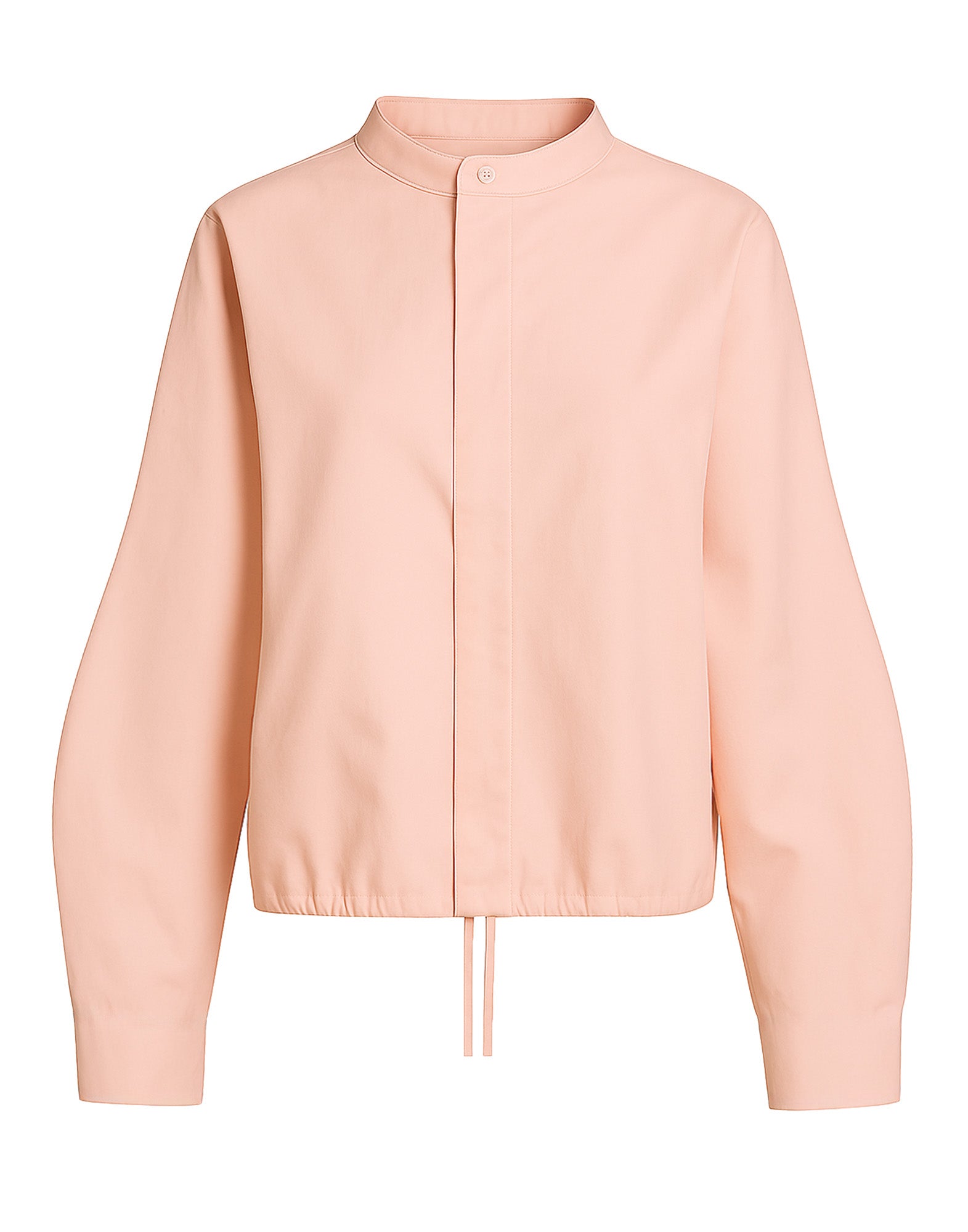DOUUOD Camicia Maniche a Baloon in Popeline di Cotone Fard