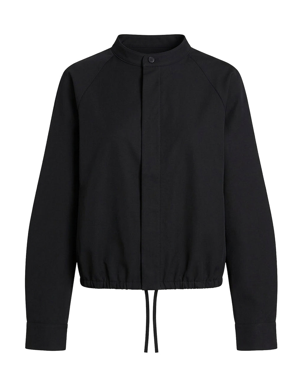 DOUUOD Camicia Maniche a Baloon in Popeline di Cotone Nera