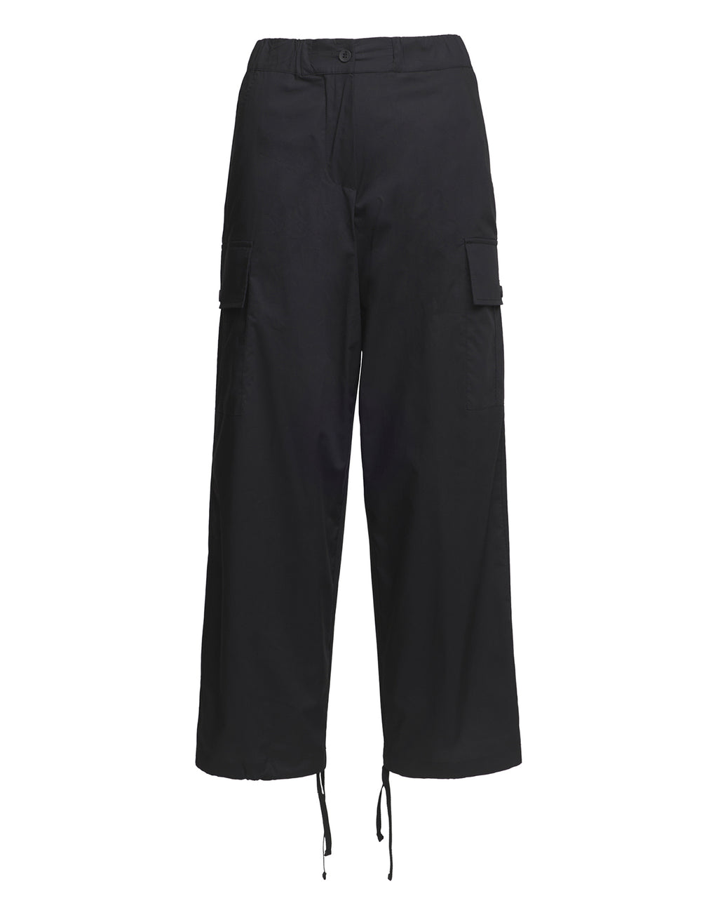 DOUUOD Pantaloni Cargo con Coulisse in Popeline di Cotone Neri