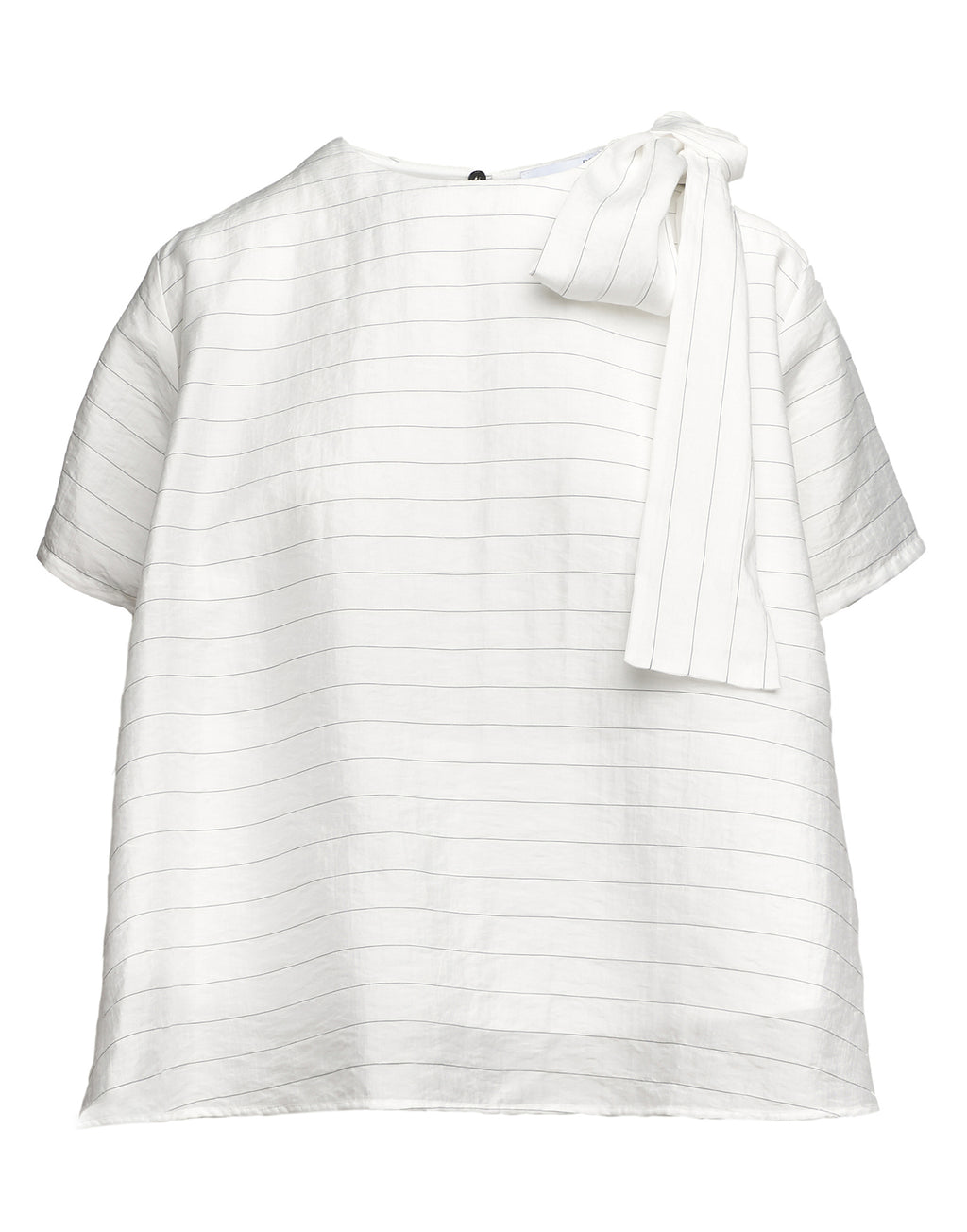 DOUUOD Blusa Girocollo in Gessato Lyocell