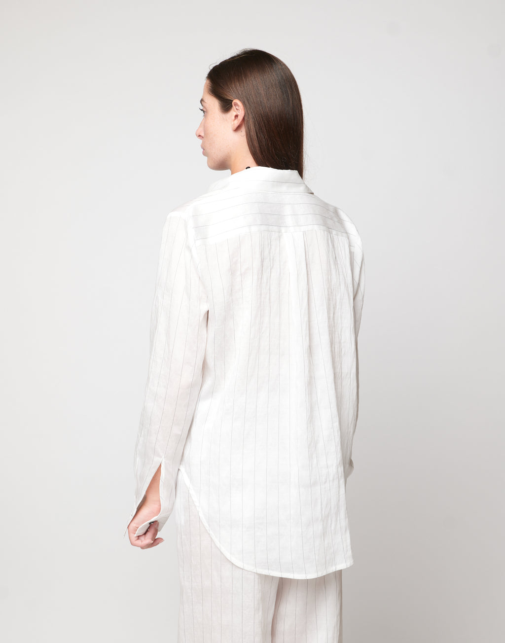 DOUUOD Camicia a Uomo in Gessato Lyocell