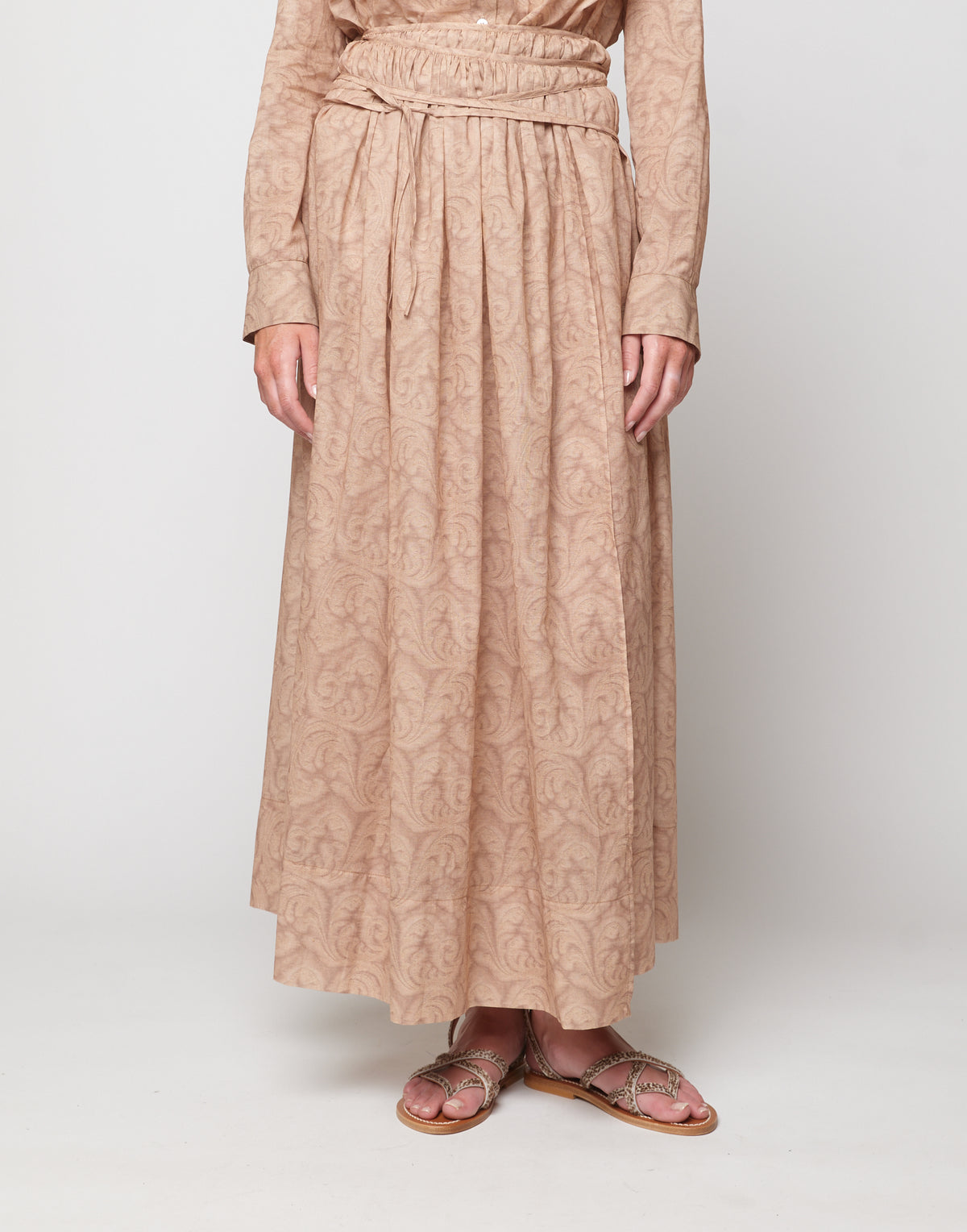 DOUUOD Gonna Pareo in Mussola Stampa Cashmere Corda