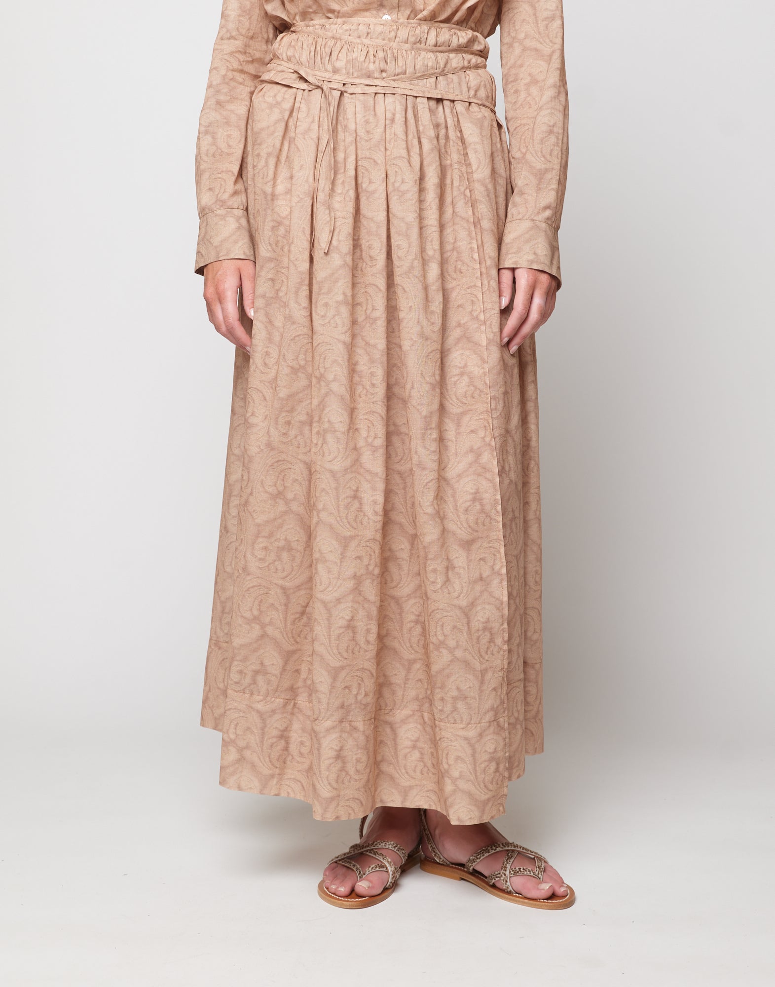 DOUUOD Gonna Pareo in Mussola Stampa Cashmere Corda