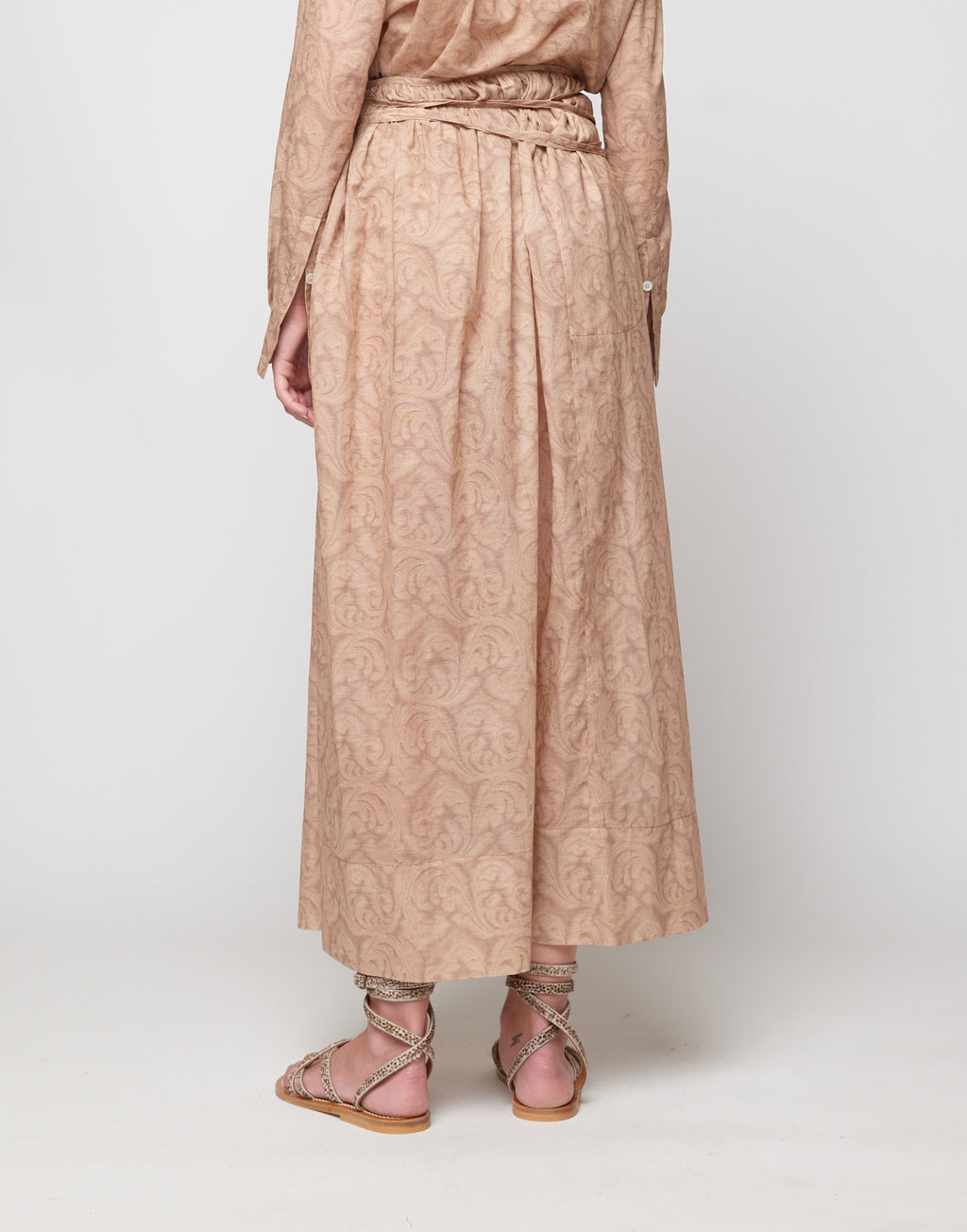 DOUUOD Gonna Pareo in Mussola Stampa Cashmere Corda