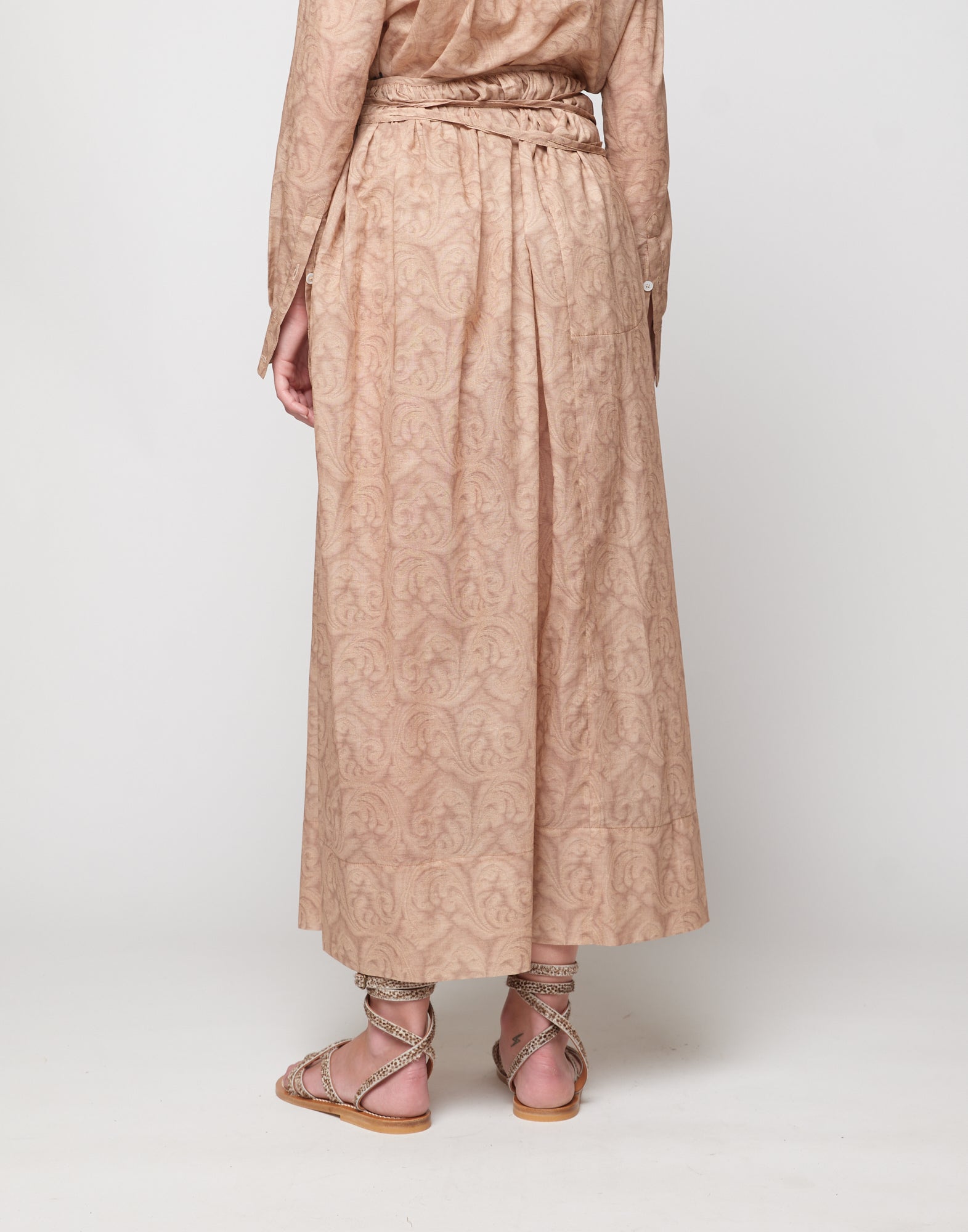 DOUUOD Gonna Pareo in Mussola Stampa Cashmere Corda