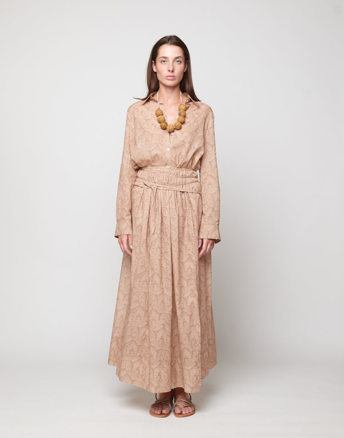 DOUUOD Gonna Pareo in Mussola Stampa Cashmere Corda