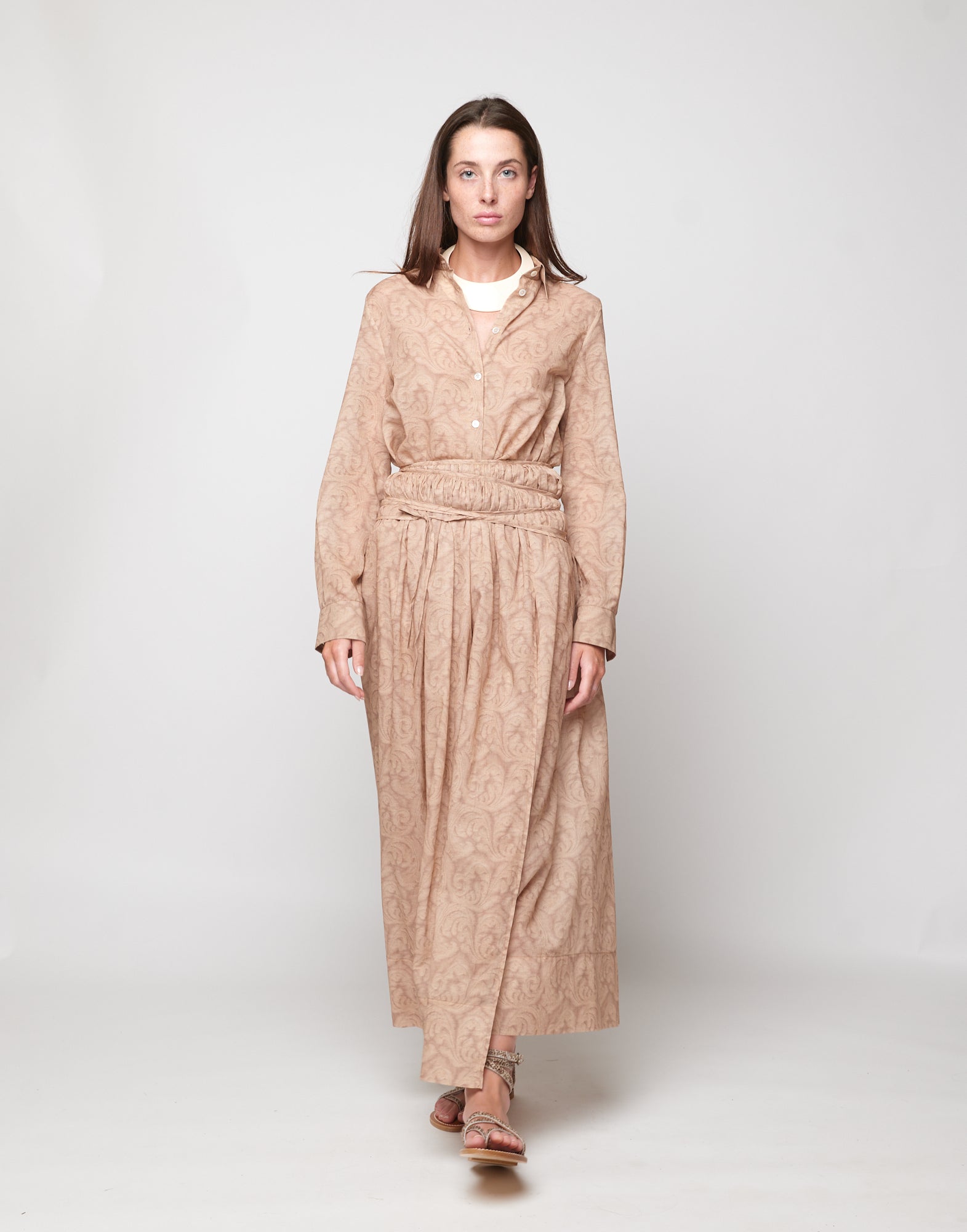 DOUUOD Gonna Pareo in Mussola Stampa Cashmere Corda