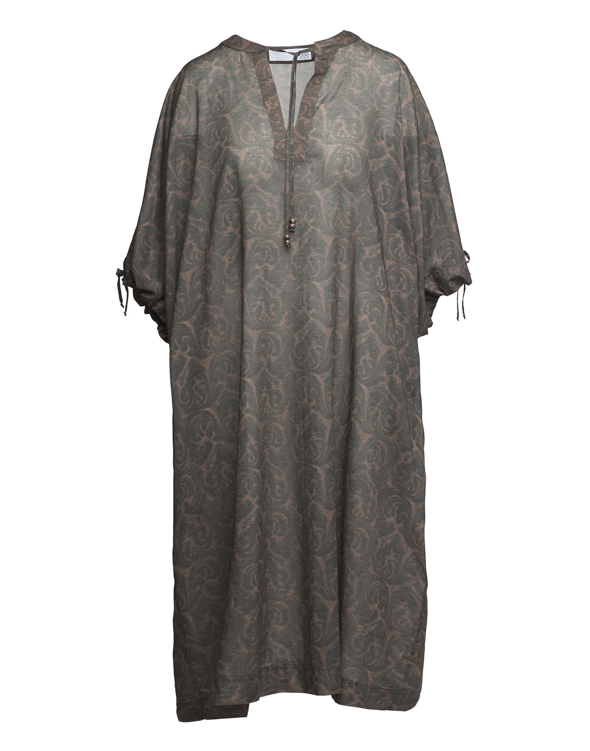 DOUUOD Caftano Kimono in Mussola Stampa Cashmere Ghisa