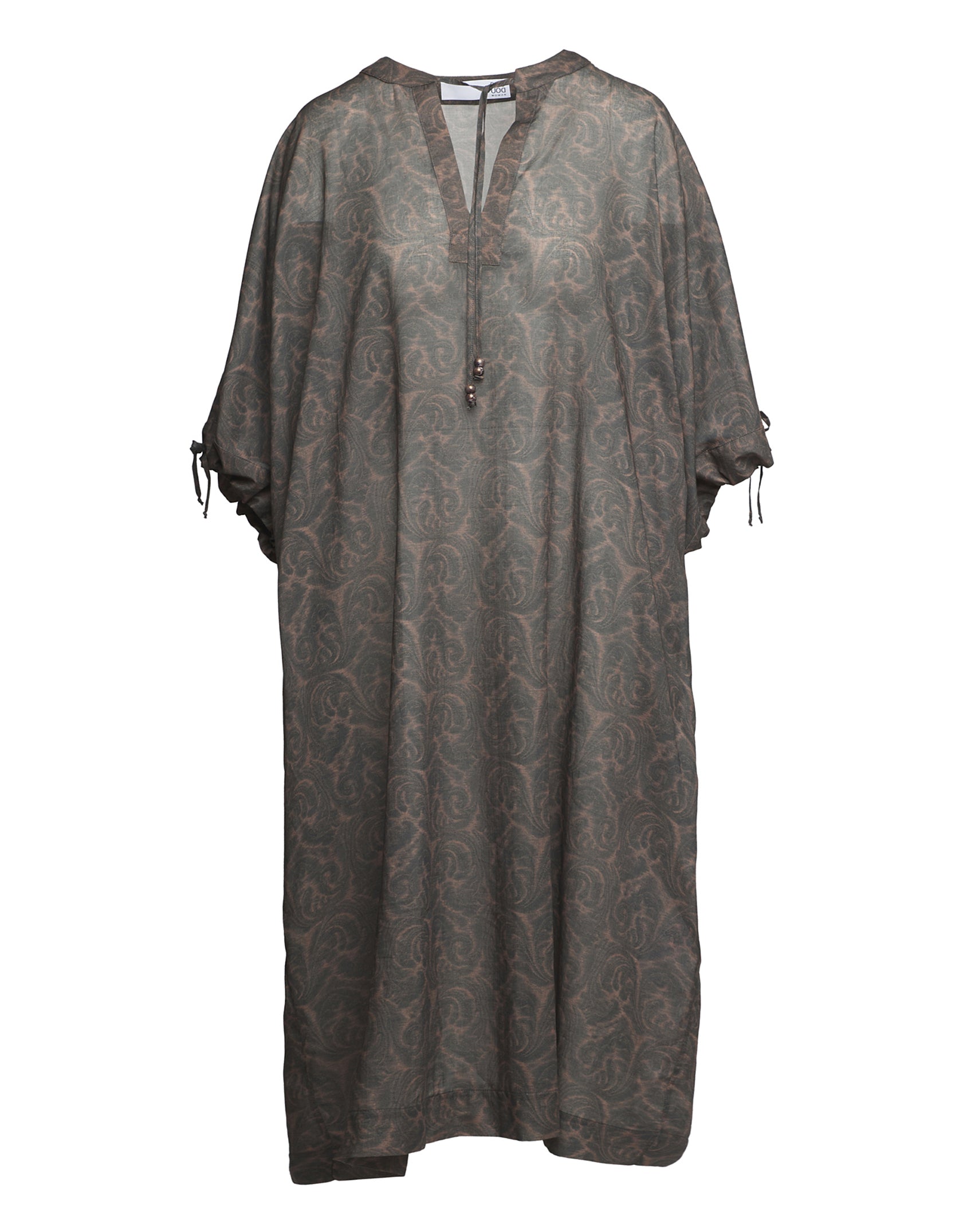 DOUUOD Caftano Kimono in Mussola Stampa Cashmere Ghisa
