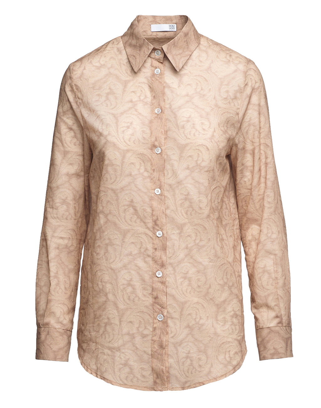 DOUUOD Camicia a Uomo in Mussola Stampa Cashmere Corda