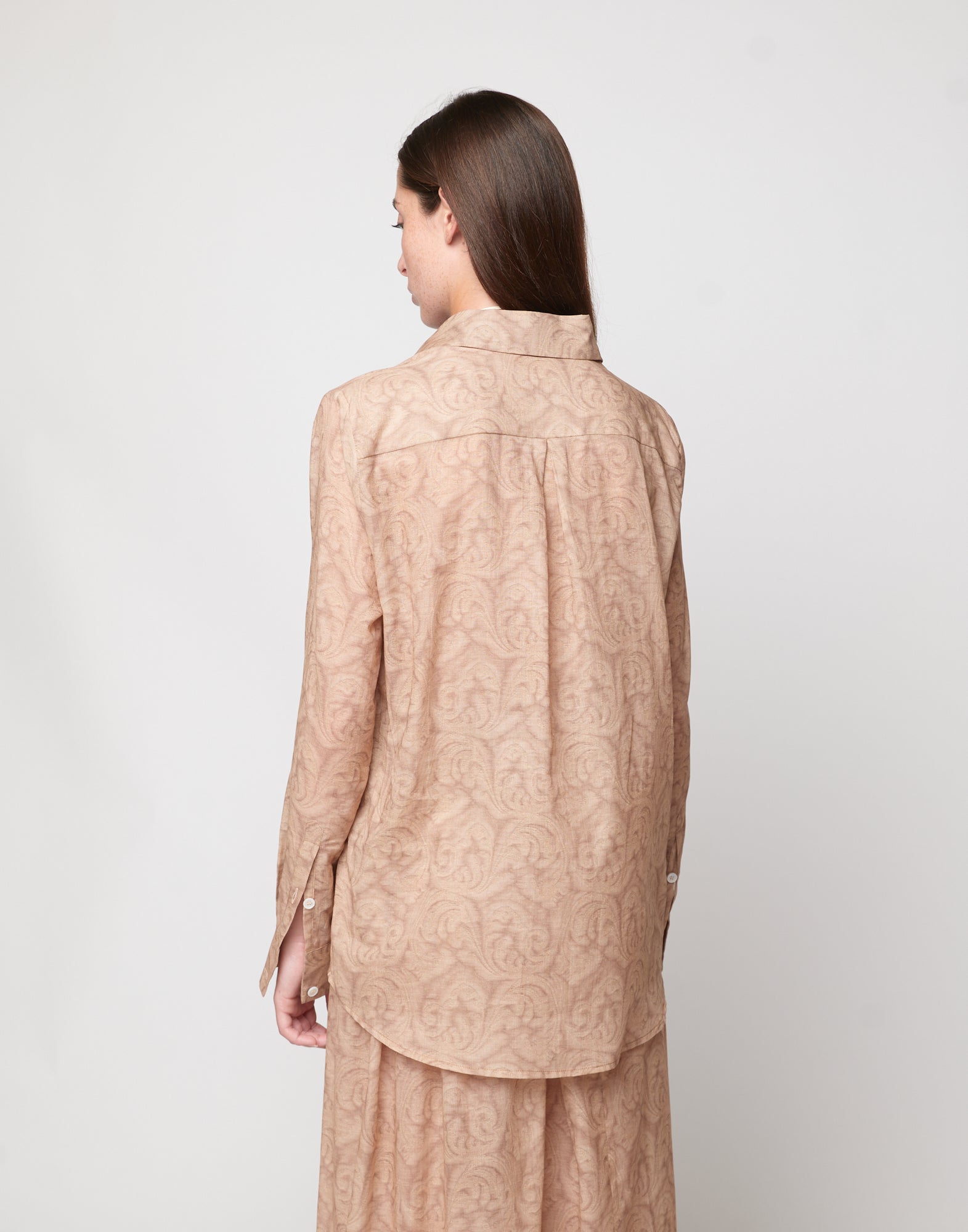 DOUUOD Camicia a Uomo in Mussola Stampa Cashmere Corda