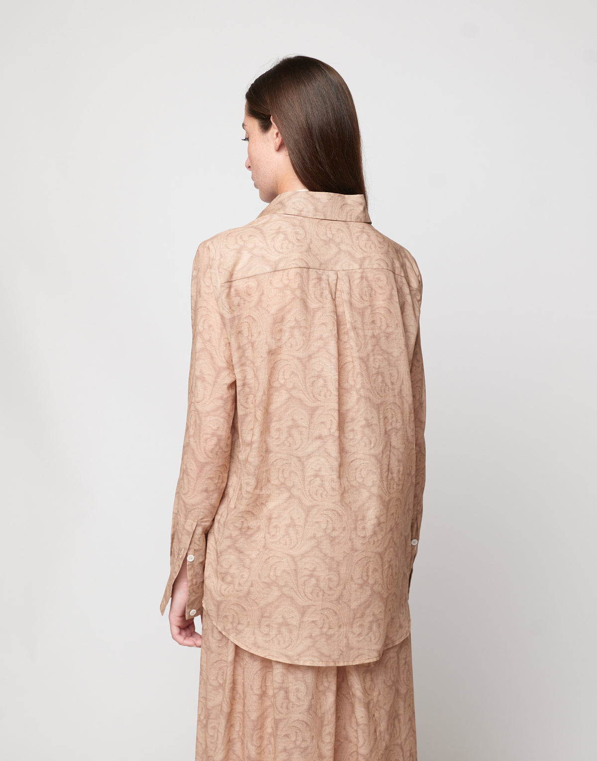 DOUUOD Camicia a Uomo in Mussola Stampa Cashmere Corda