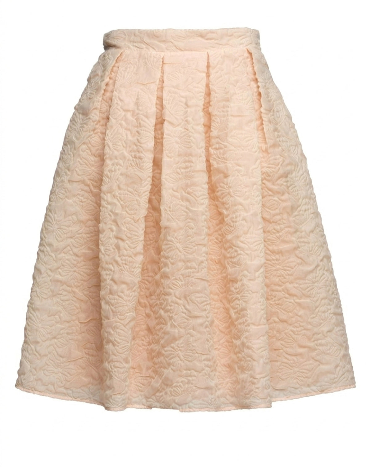 DOUUOD Jupe Midi en Cloqué Papillon Abricot