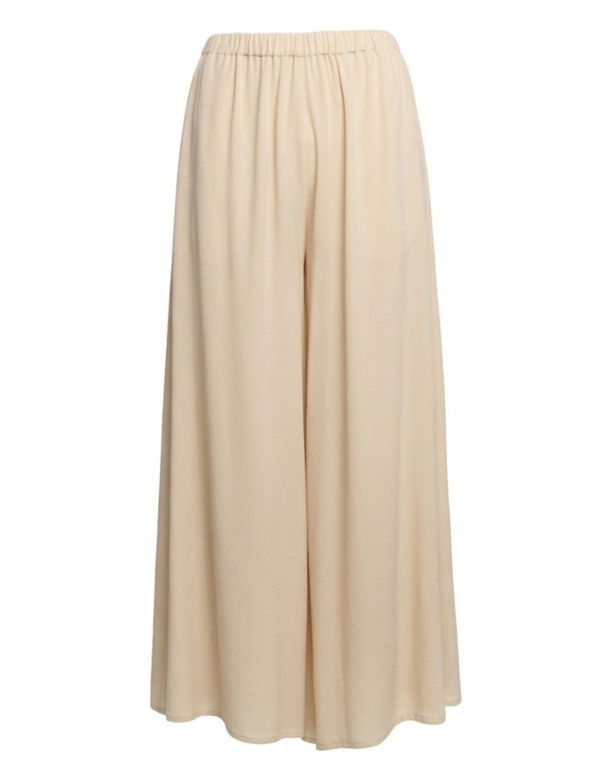 DOUUOD Pantalon large en crêpe de Chine sable