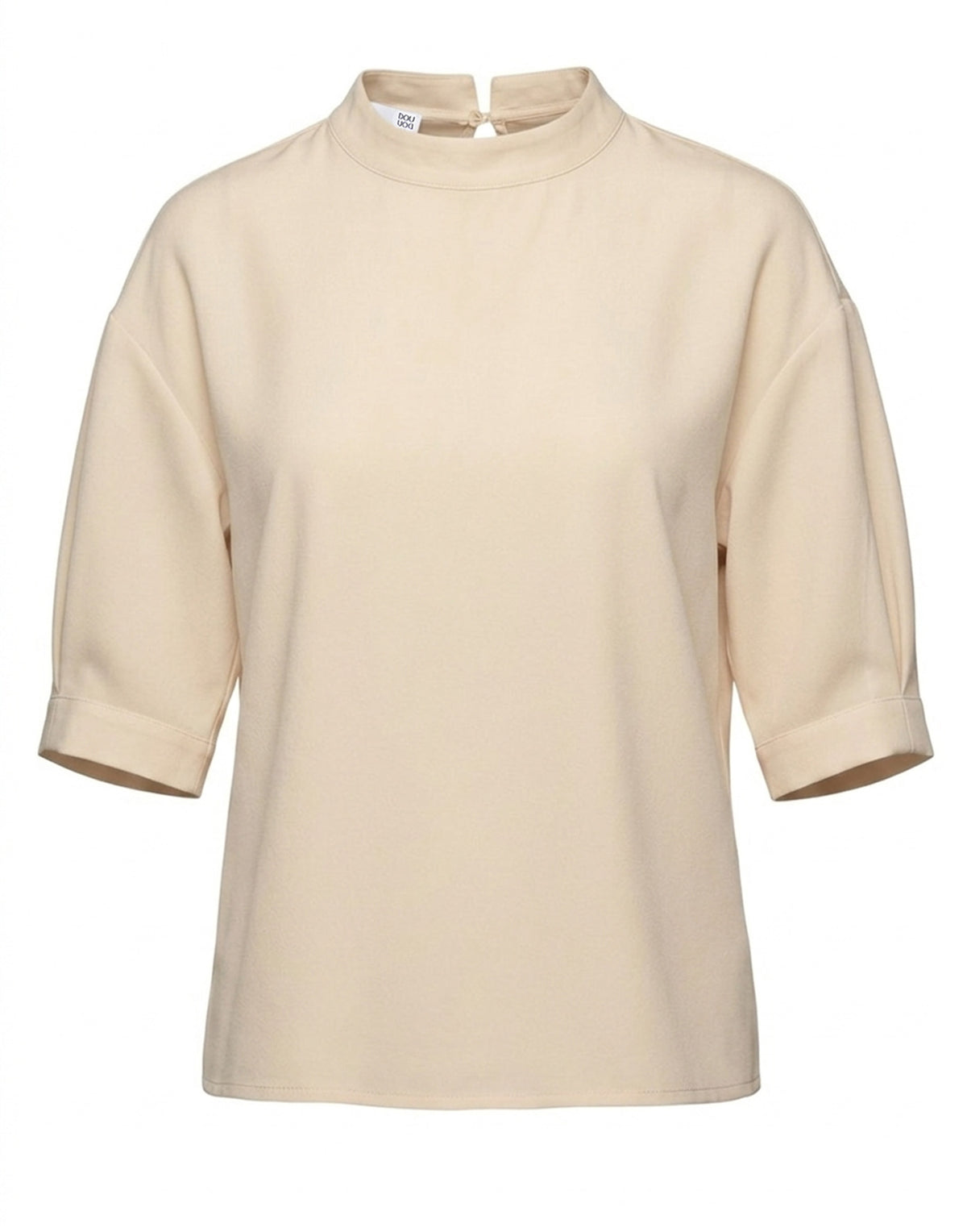 T-shirt DOUUOD en crêpe de Chine sable