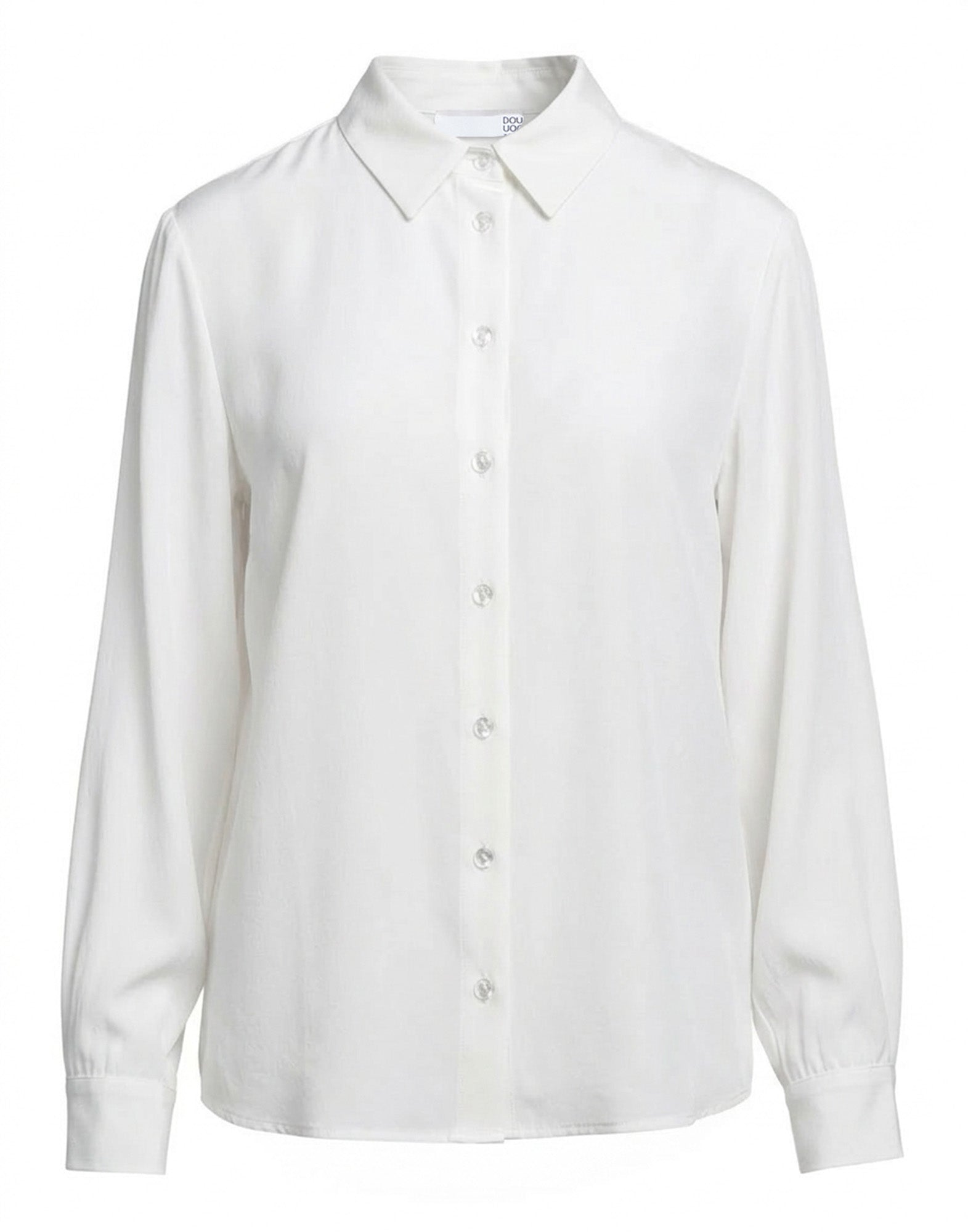 DOUUOD Camicia a Uomo in Crepe de Chine Latte