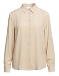 DOUUOD Camicia a Uomo in Crepe de Chine Sabbia