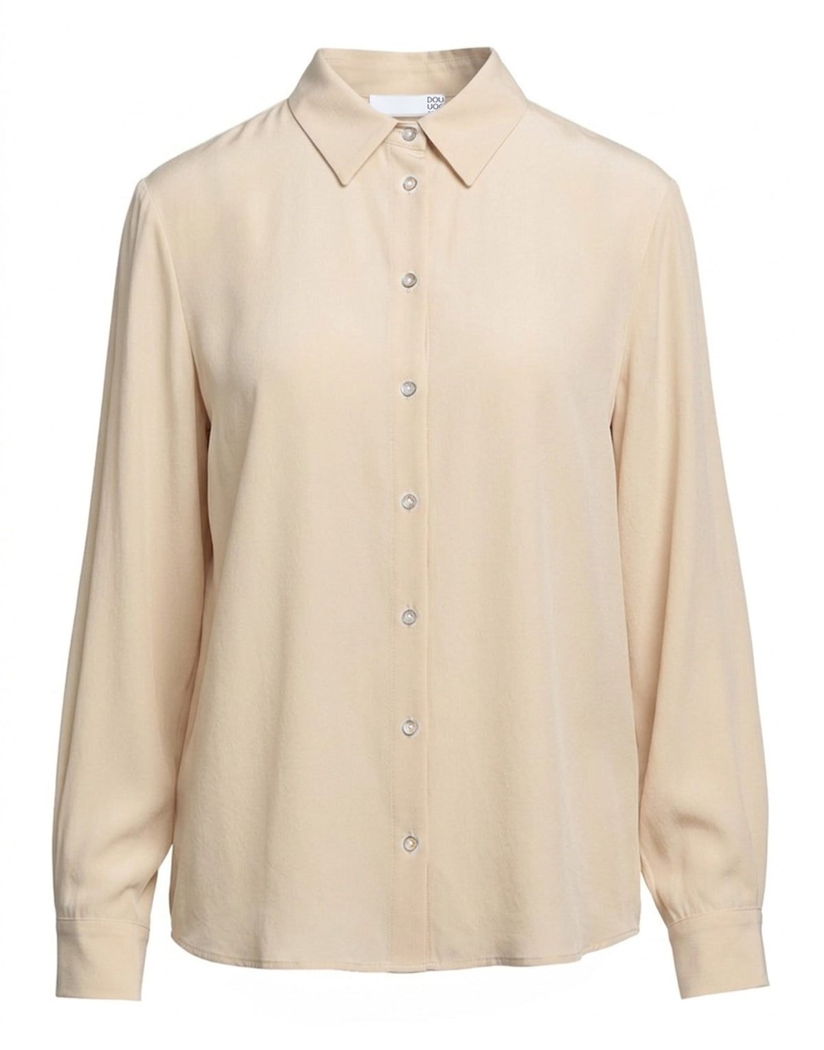 DOUUOD Chemise homme en crêpe de chine sable