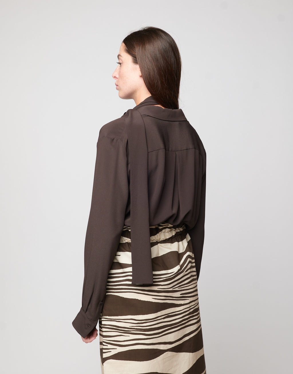 DOUUOD Camicia a Uomo in Crepe de Chine Ciocco