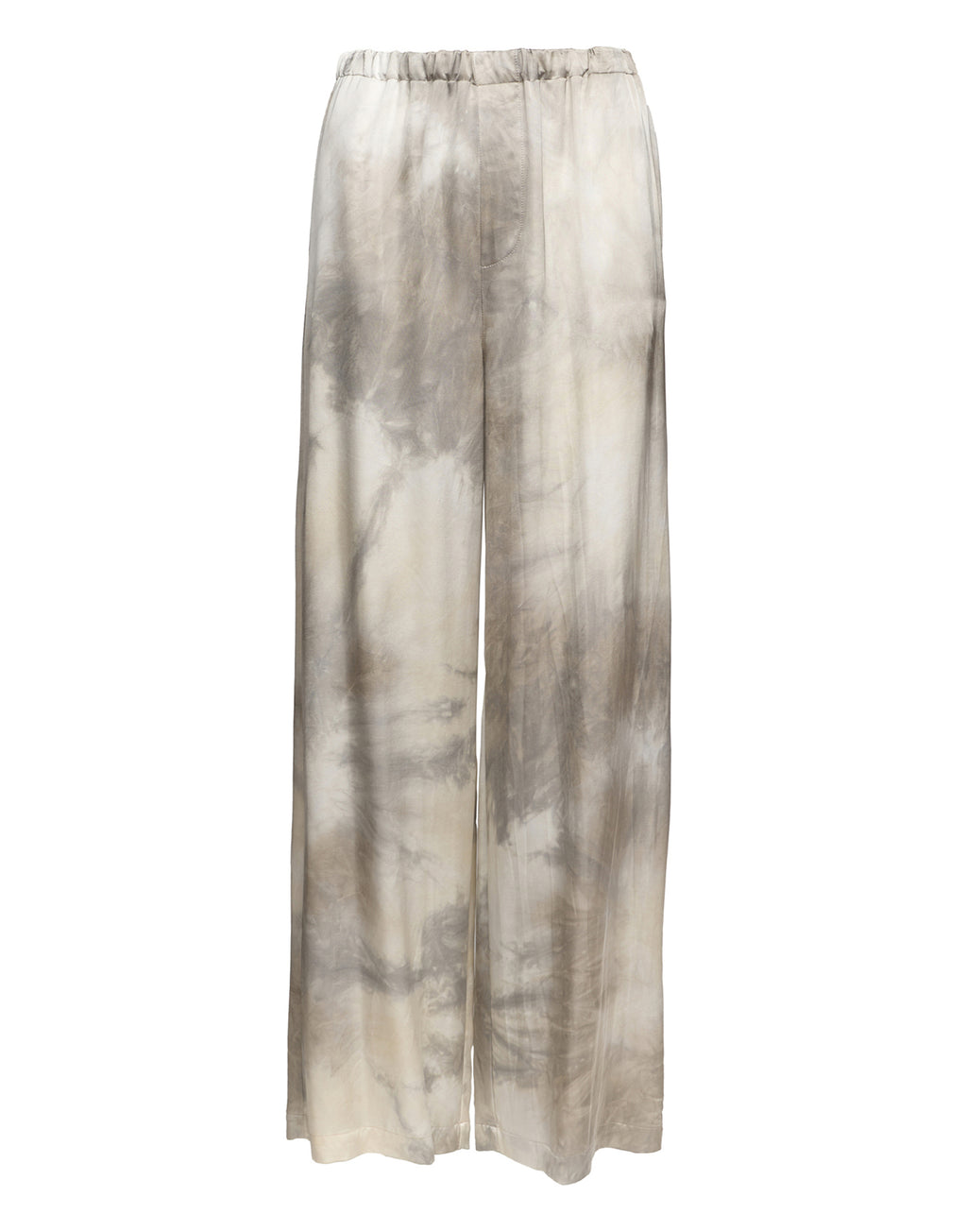 DOUUOD Pantaloni Wide-Leg in Viscosa Tie-Dye Pomice