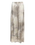 DOUUOD Pantaloni Wide-Leg in Viscosa Tie-Dye Pomice