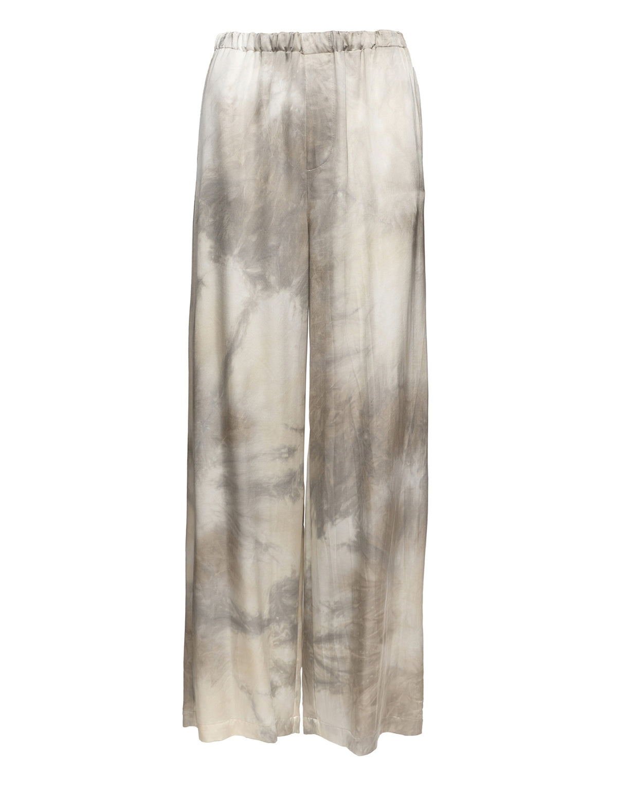 DOUUOD Pantalon large en viscose tie-dye ponce