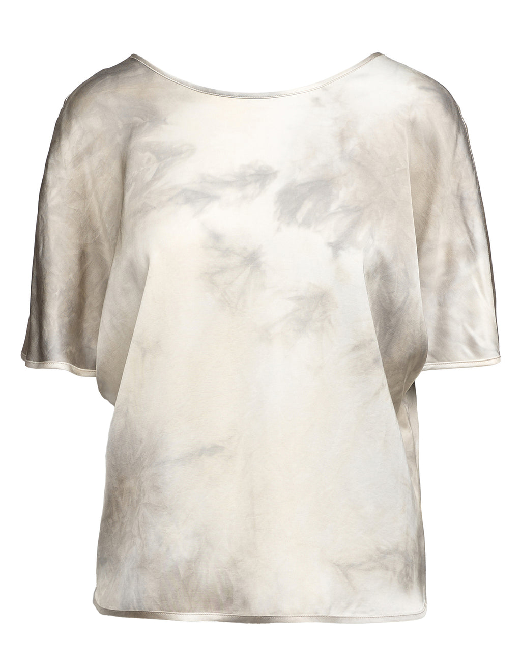 DOUUOD Blusa Kimono in Viscosa Tie-Dye Pomice