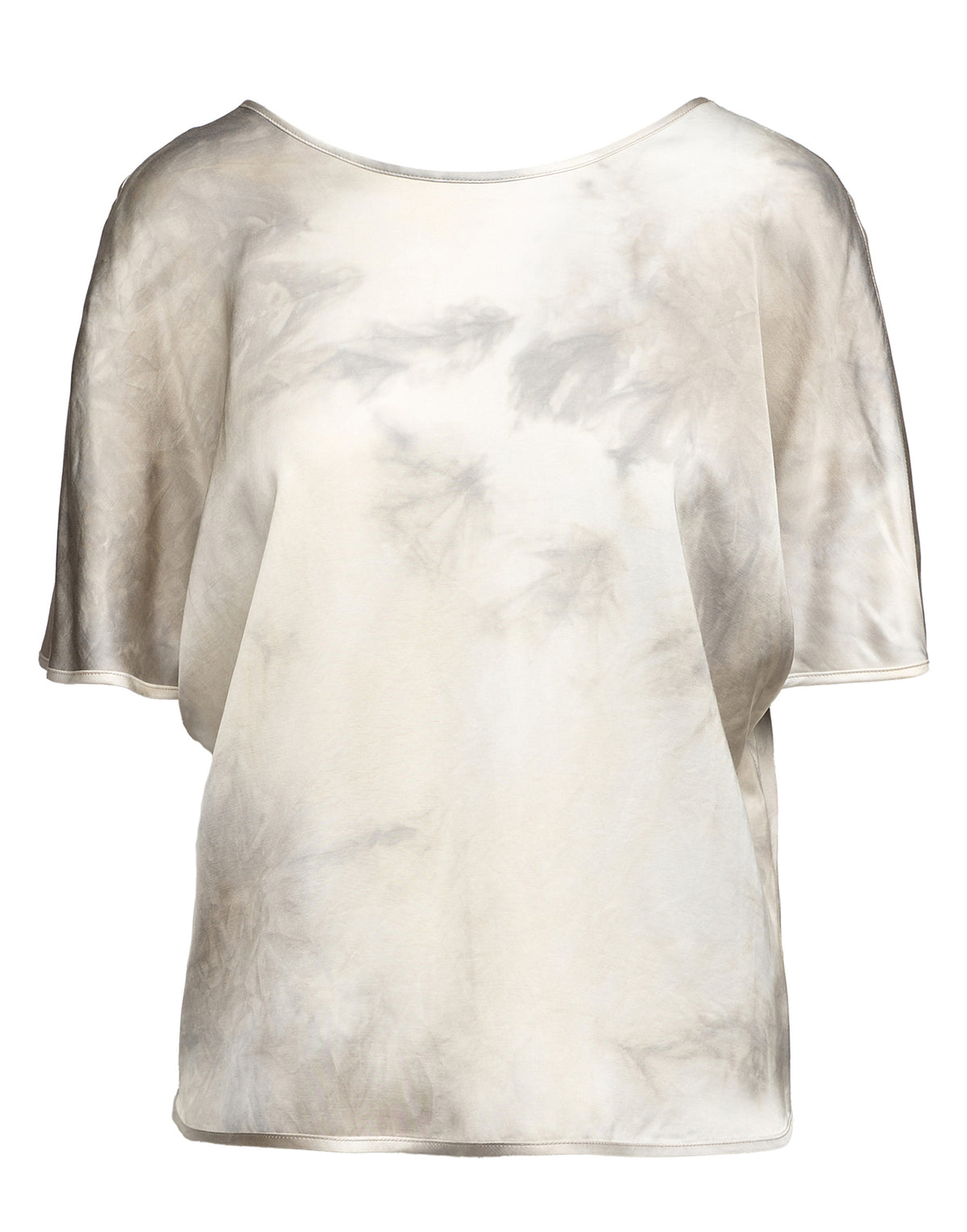 DOUUOD Blusa Kimono in Viscosa Tie-Dye Pomice