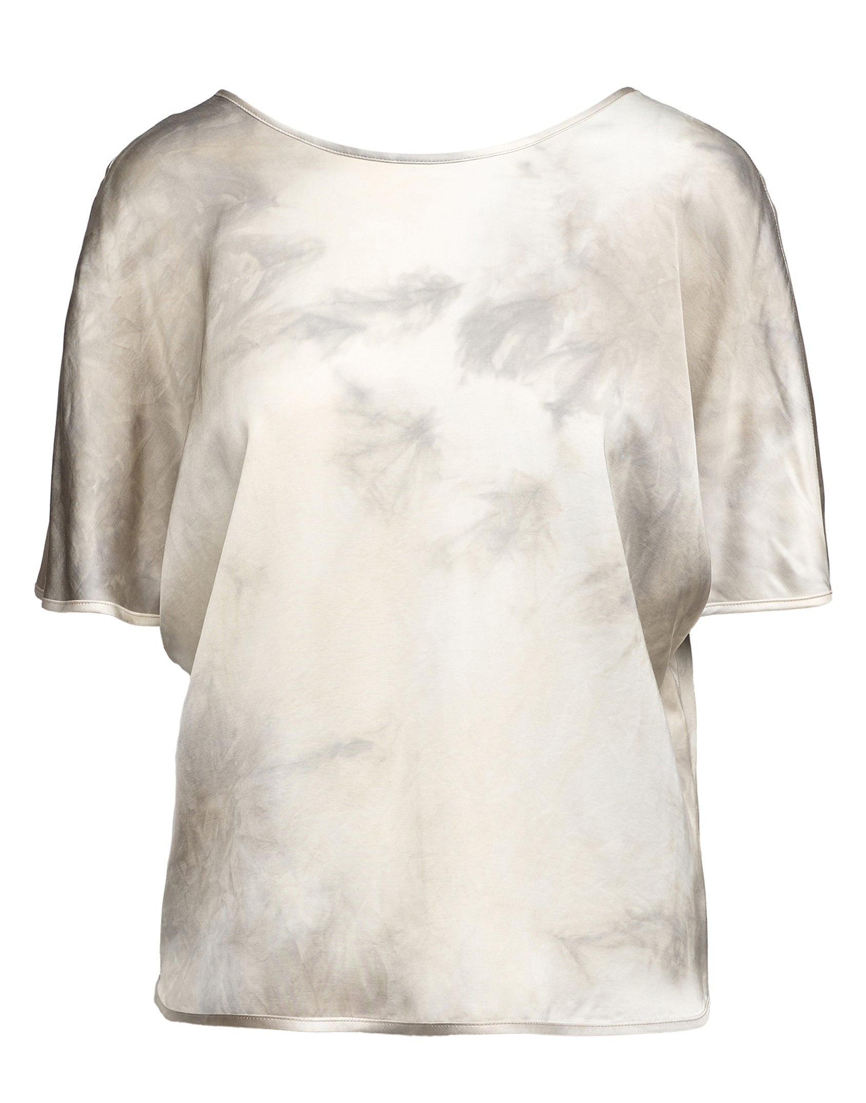 DOUUOD Blusa Kimono in Viscosa Tie-Dye Pomice