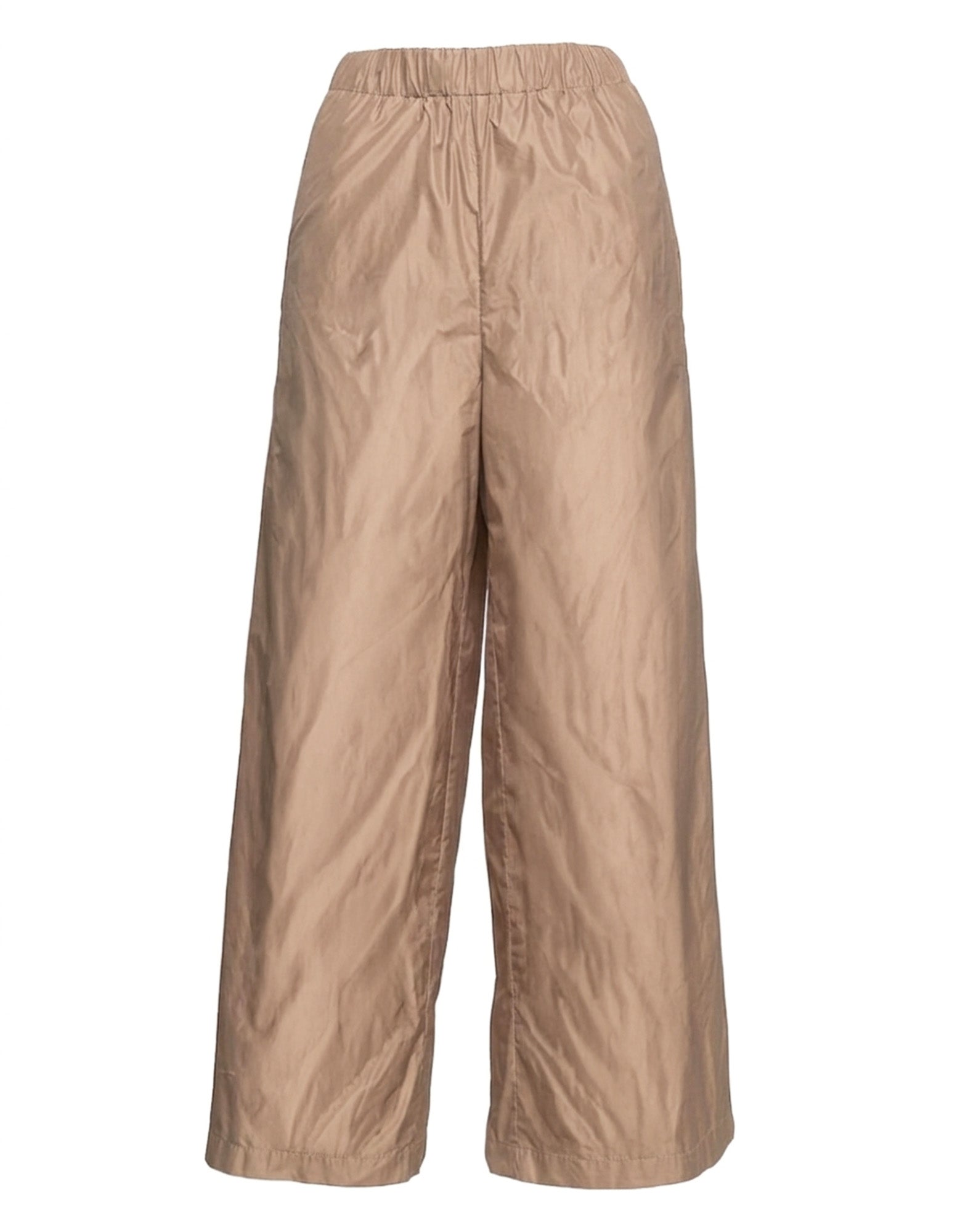 DOUUOD Pantaloni Wide-Leg in Taffetà Nude