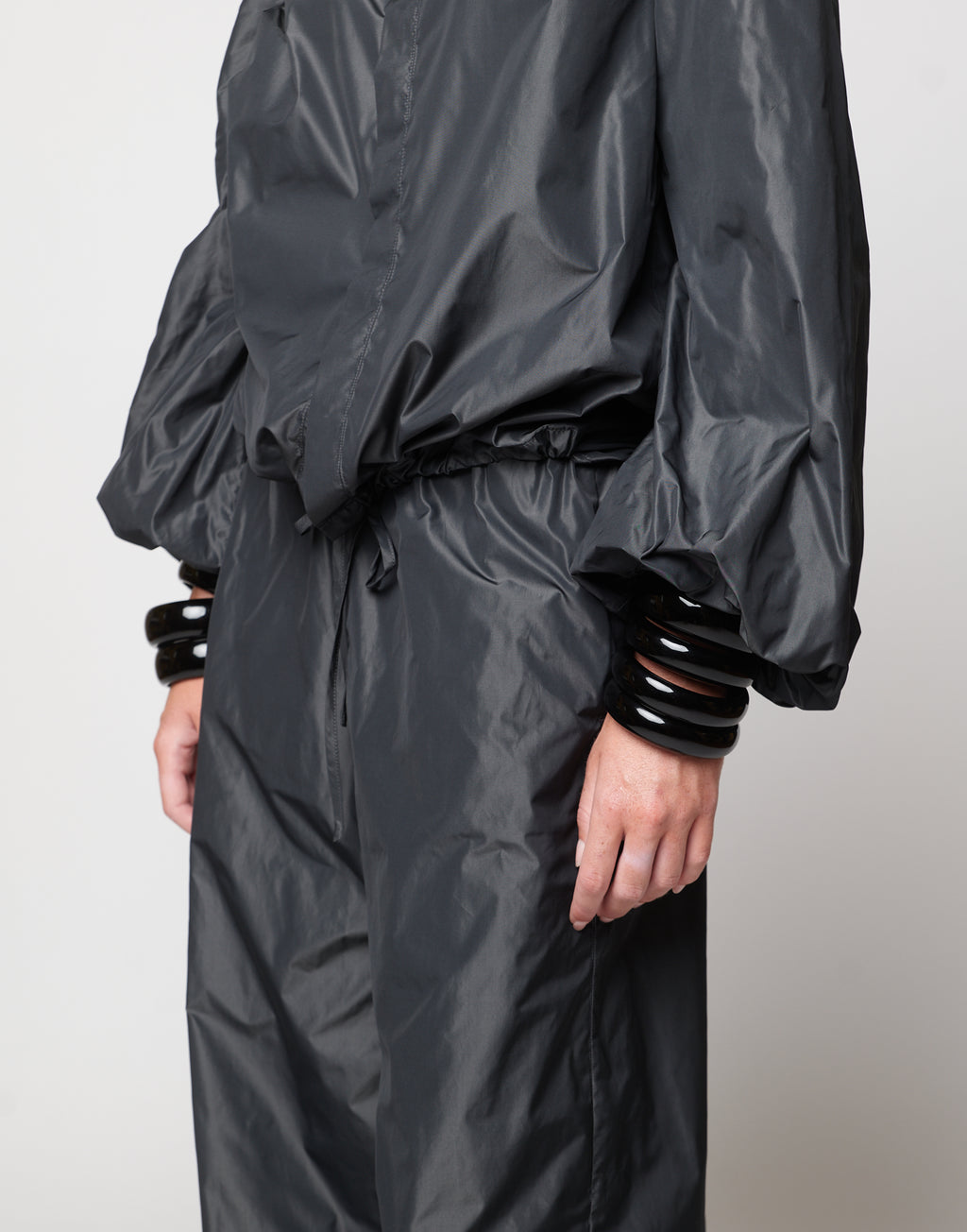 DOUUOD Camicia Coreana in Taffetà Ghisa