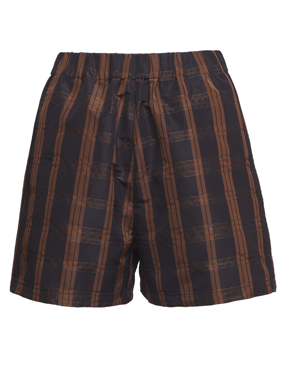 Shorts DOUUOD en taffetas Madras Noir/Gianduia