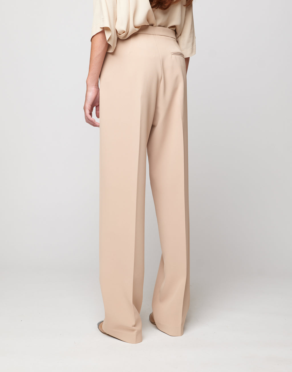 DOUUOD Pantaloni Dritti in Crepe Sablè Comfort Cialda