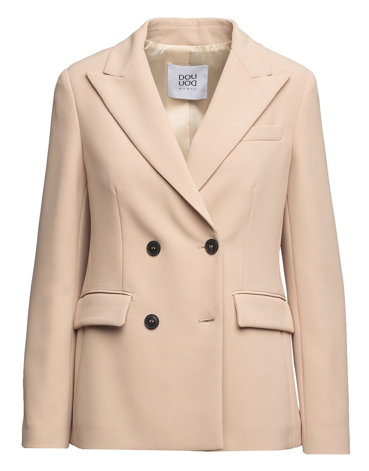 DOUUOD Giacca Doppio Petto in Crepe Sablè Comfort Cialda