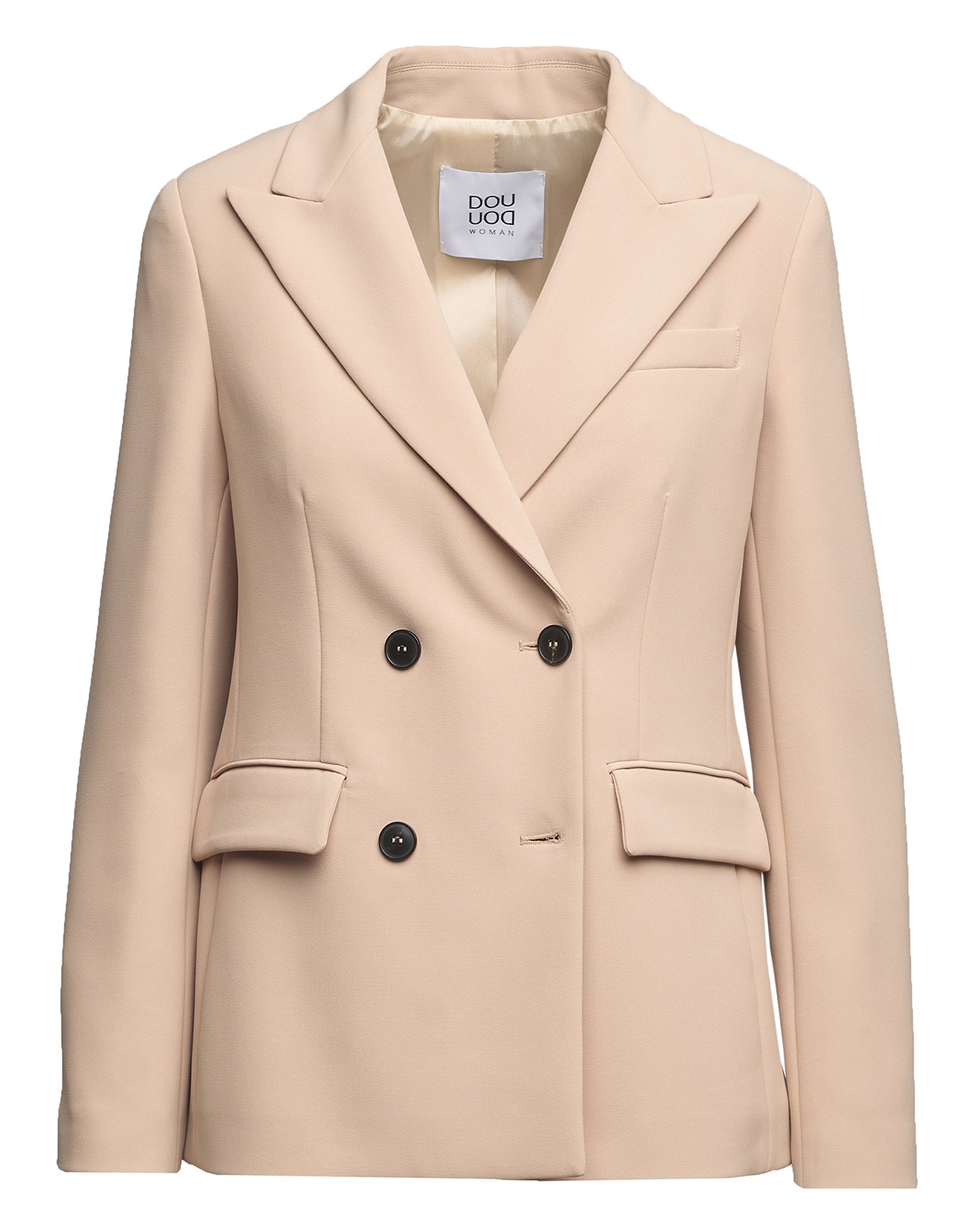 DOUUOD Giacca Doppio Petto in Crepe Sablè Comfort Cialda