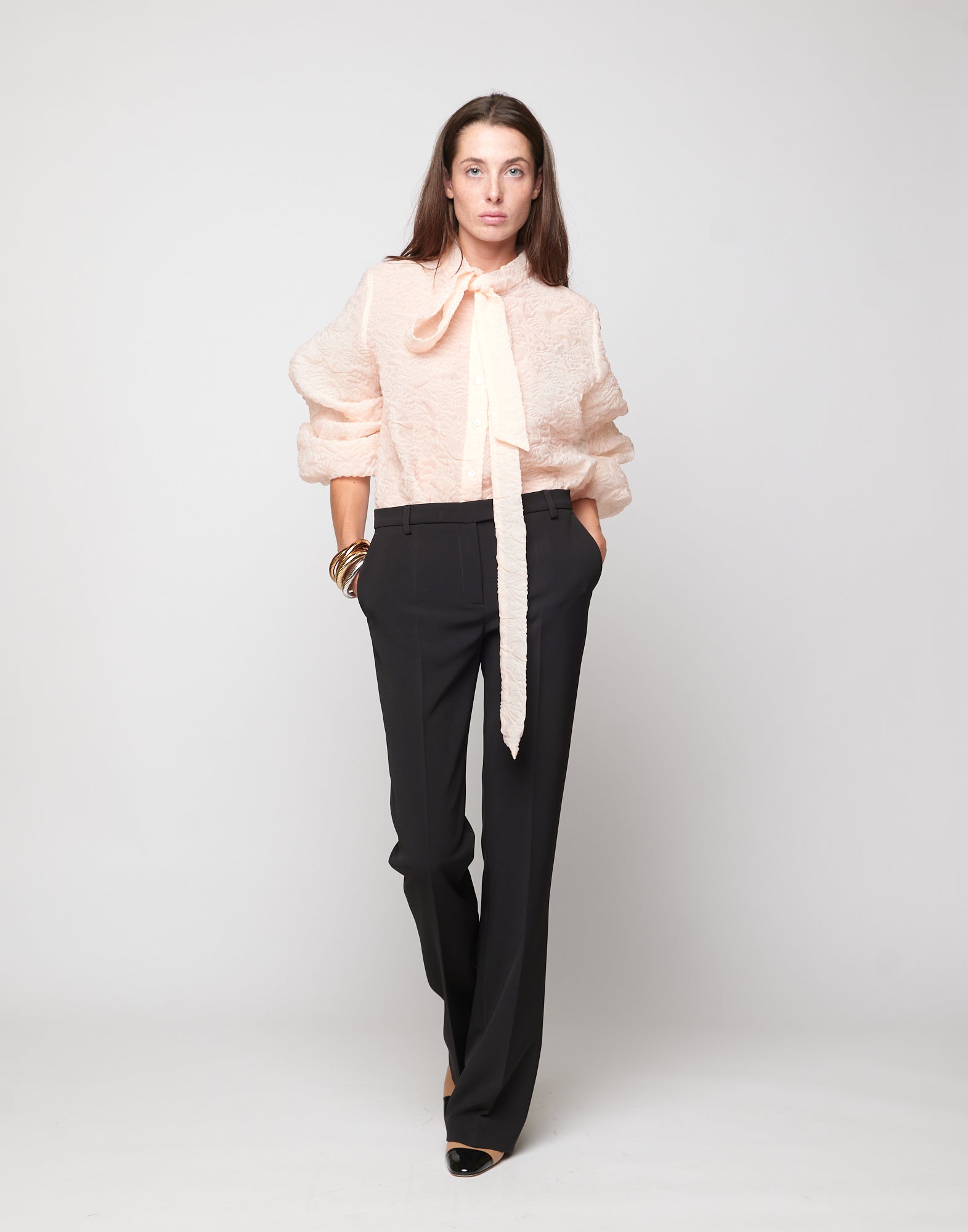 DOUUOD Pantaloni Flare in Crepe Sablè Comfort Neri