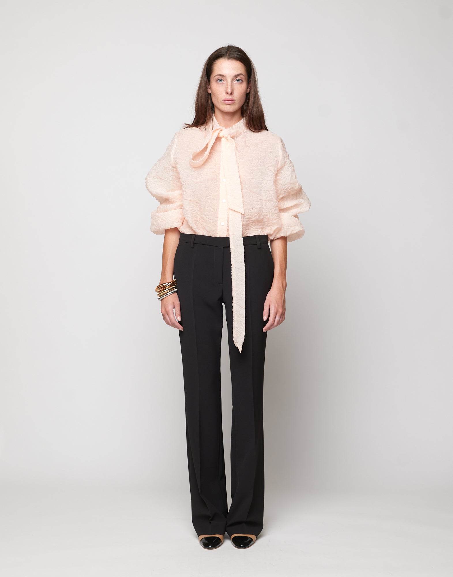 DOUUOD Pantaloni Flare in Crepe Sablè Comfort Neri