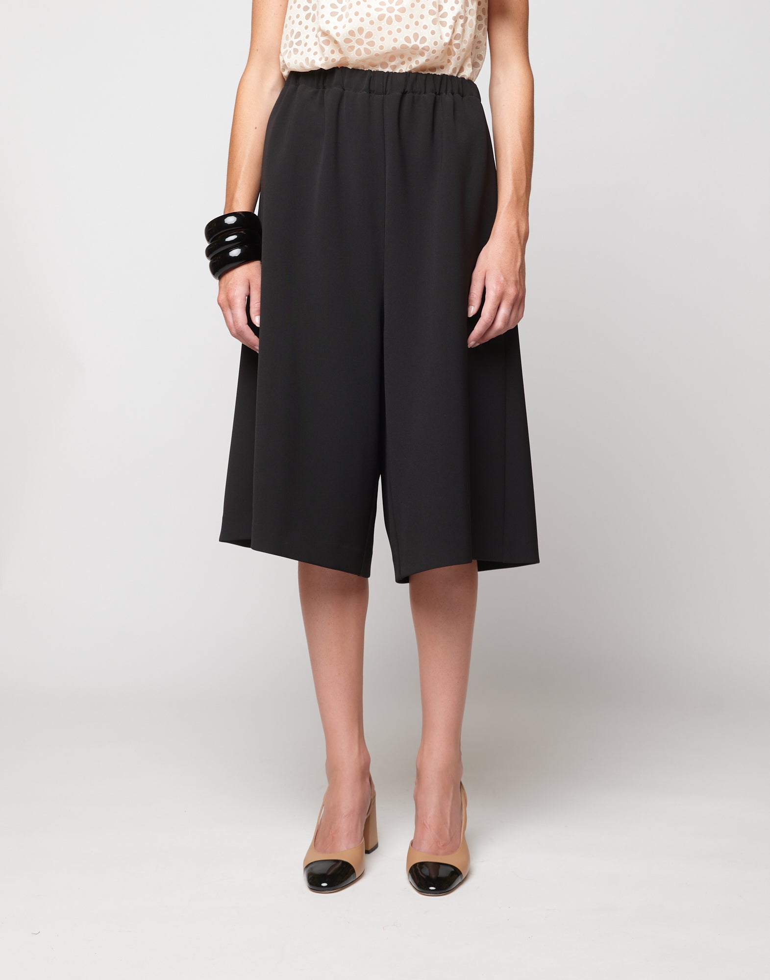 DOUUOD Gonna-Pantalone in Crepe Sablè Comfort Nera