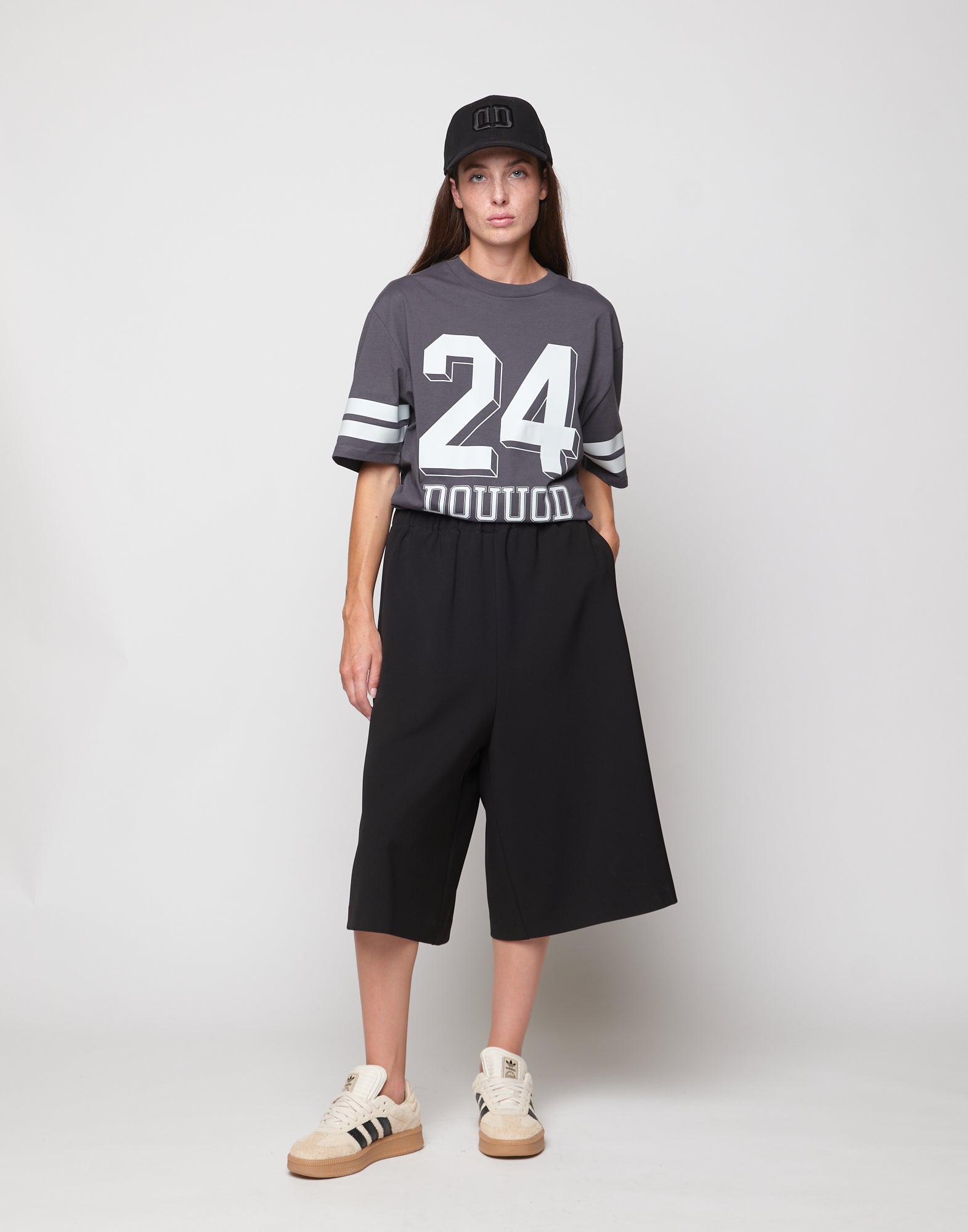 DOUUOD Gonna-Pantalone in Crepe Sablè Comfort Nera