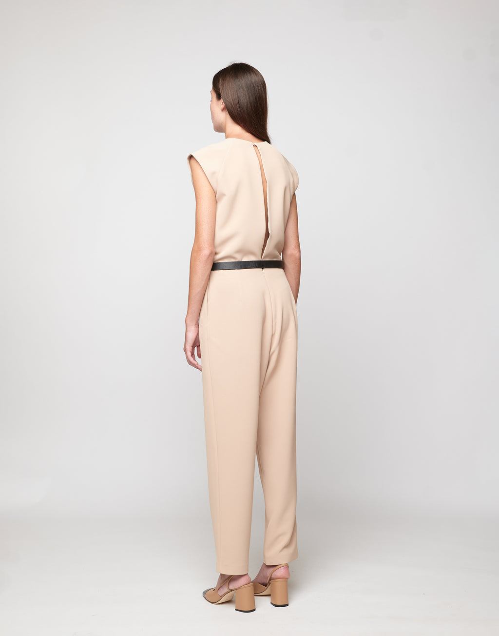 DOUUOD Tuta Smanicata in Crepe Sablé Comfort Cialda