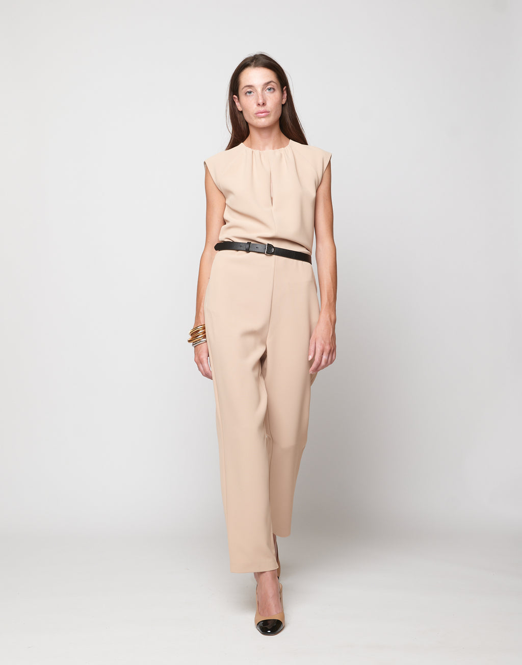 DOUUOD Tuta Smanicata in Crepe Sablé Comfort Cialda