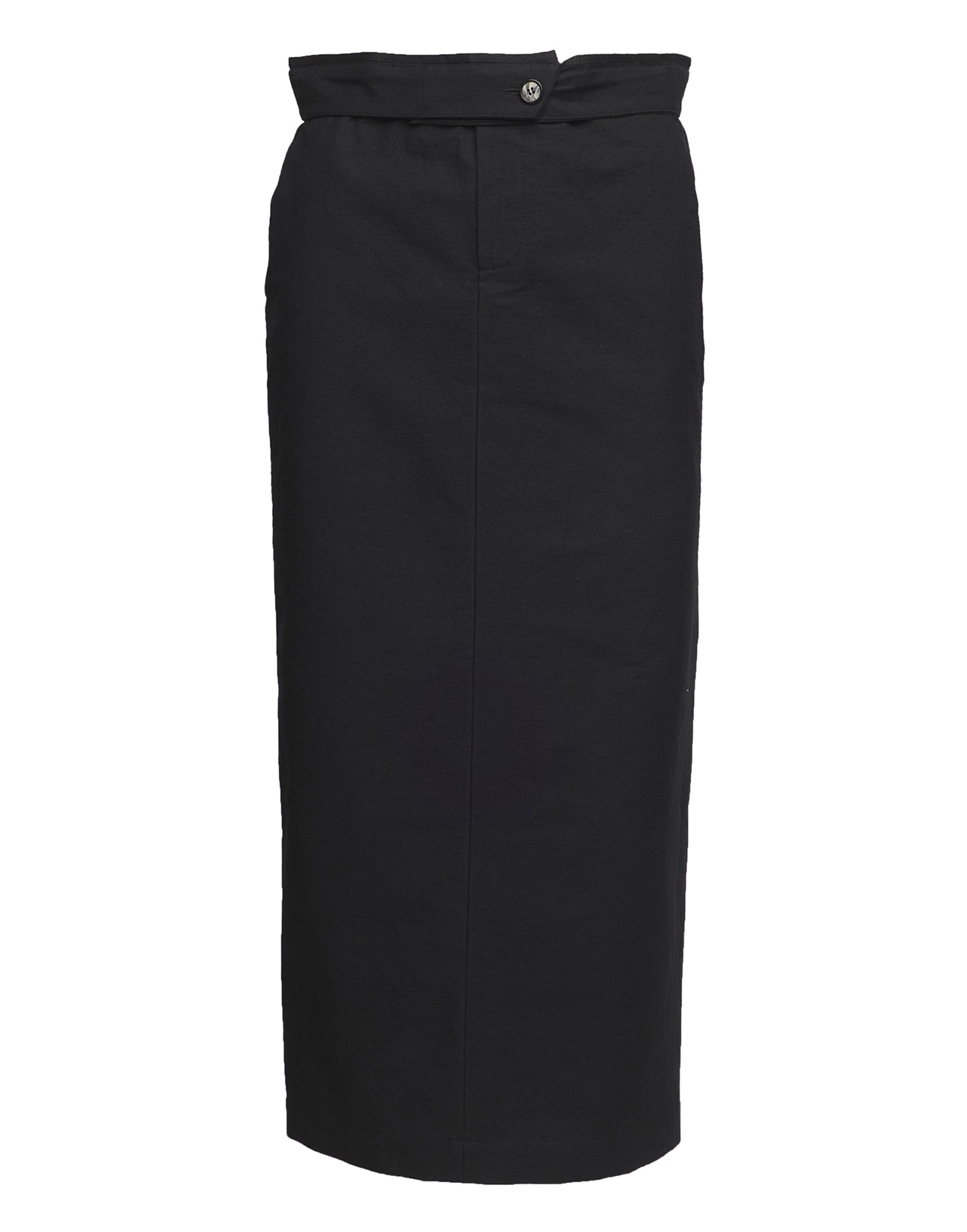 DOUUOD Gonna Midi a Tubo in Cotone Froissé Nera