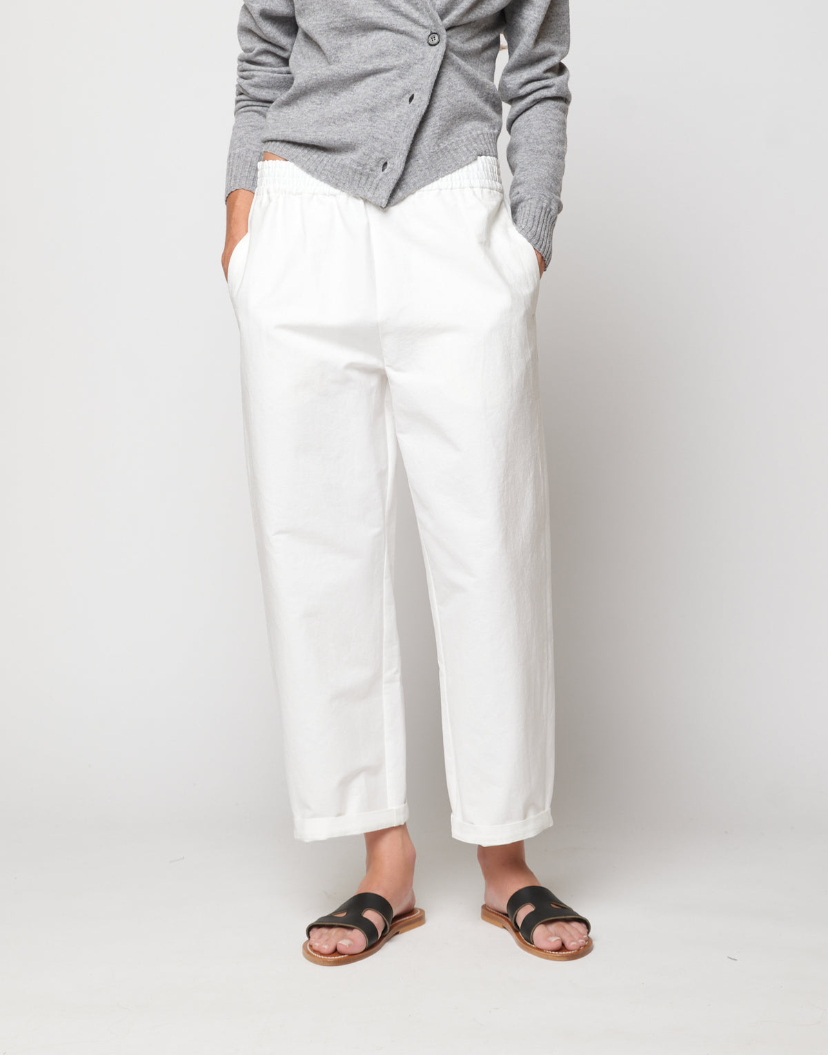 DOUUOD Pantaloni Japan in Cotone Froissé Latte