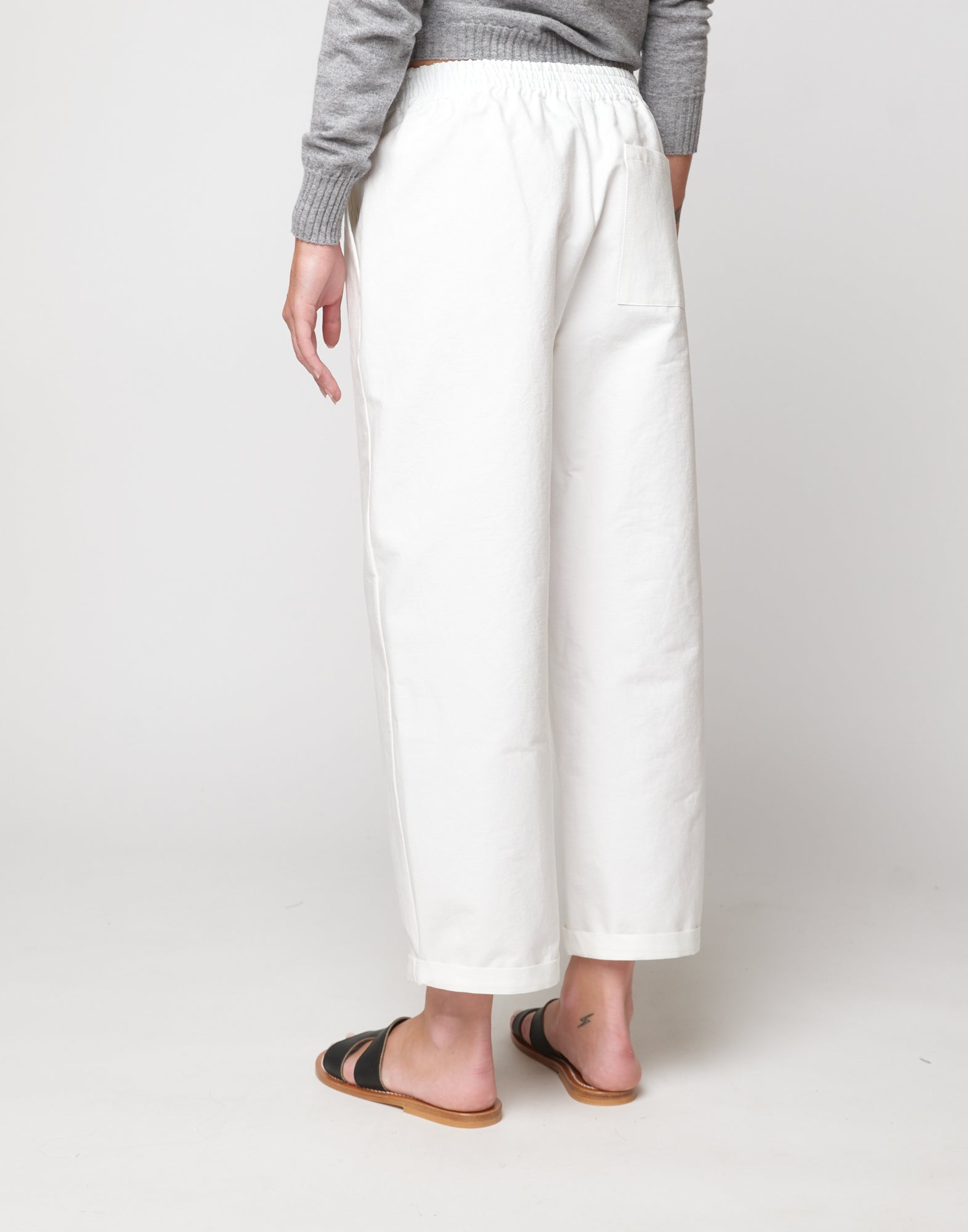 DOUUOD Pantaloni Japan in Cotone Froissé Latte