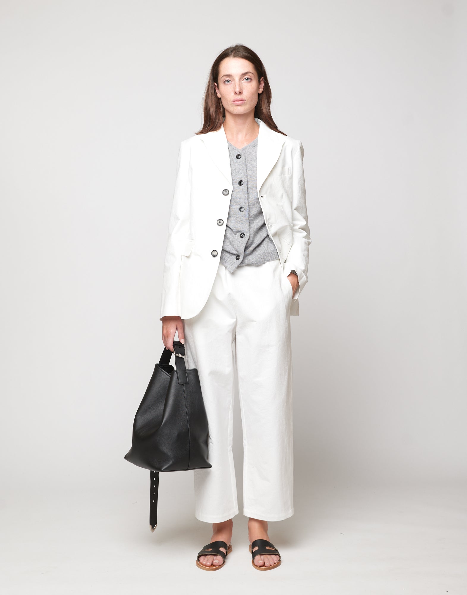 DOUUOD Pantaloni Japan in Cotone Froissé Latte